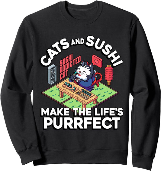 Cats And Sushi Sushi Lover Japan Japanese Food Sweatshirt