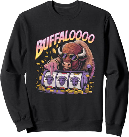 Lucky Buffalo Casino Slot Machine Gambling Gift Gambler Sweatshirt