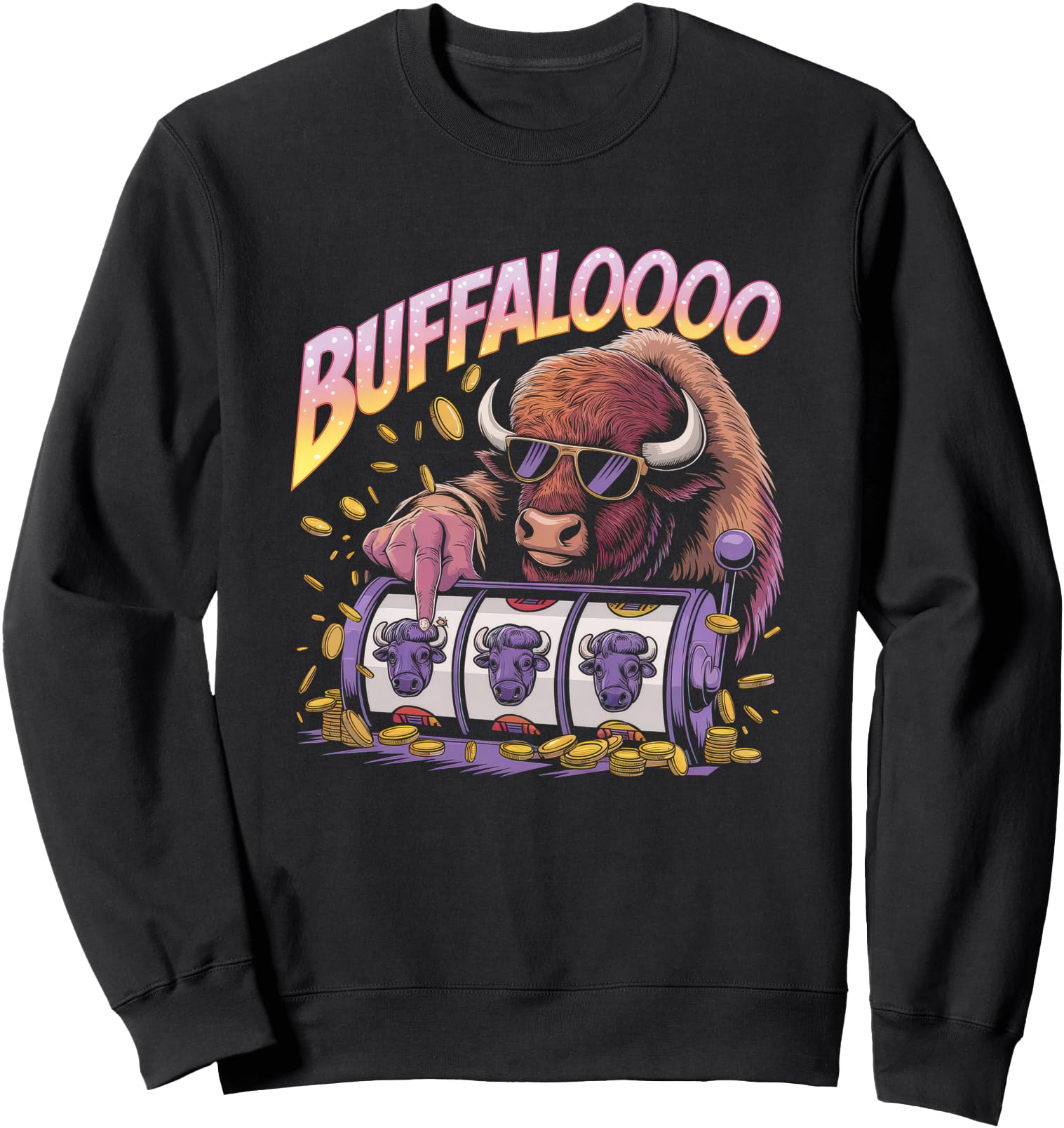 Lucky Buffalo Casino Slot Machine Gambling Gift Gambler Sweatshirt
