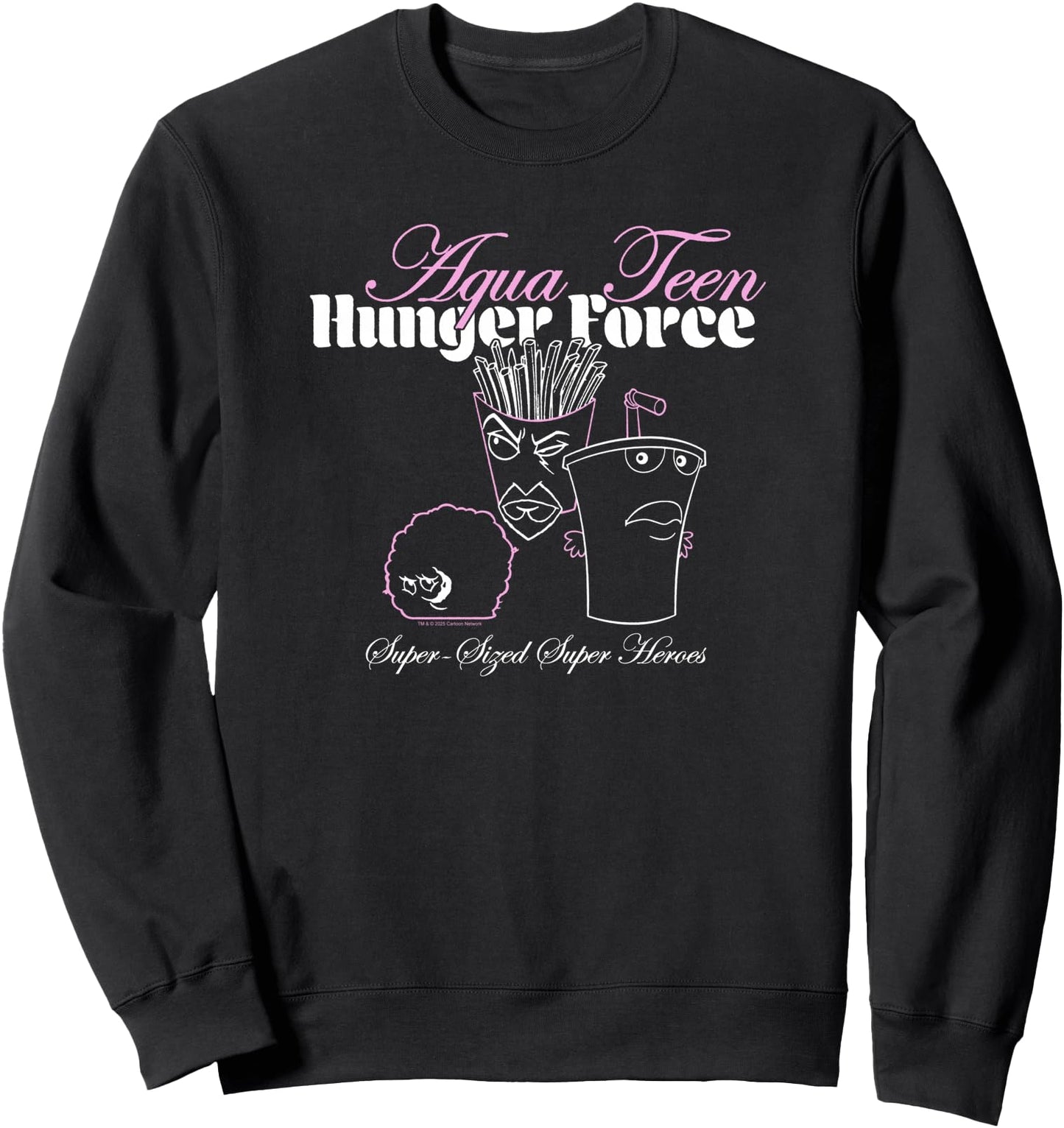 ATHF Super Sized Super Heroes Script Outline Funny Cartoon Sweatshirt