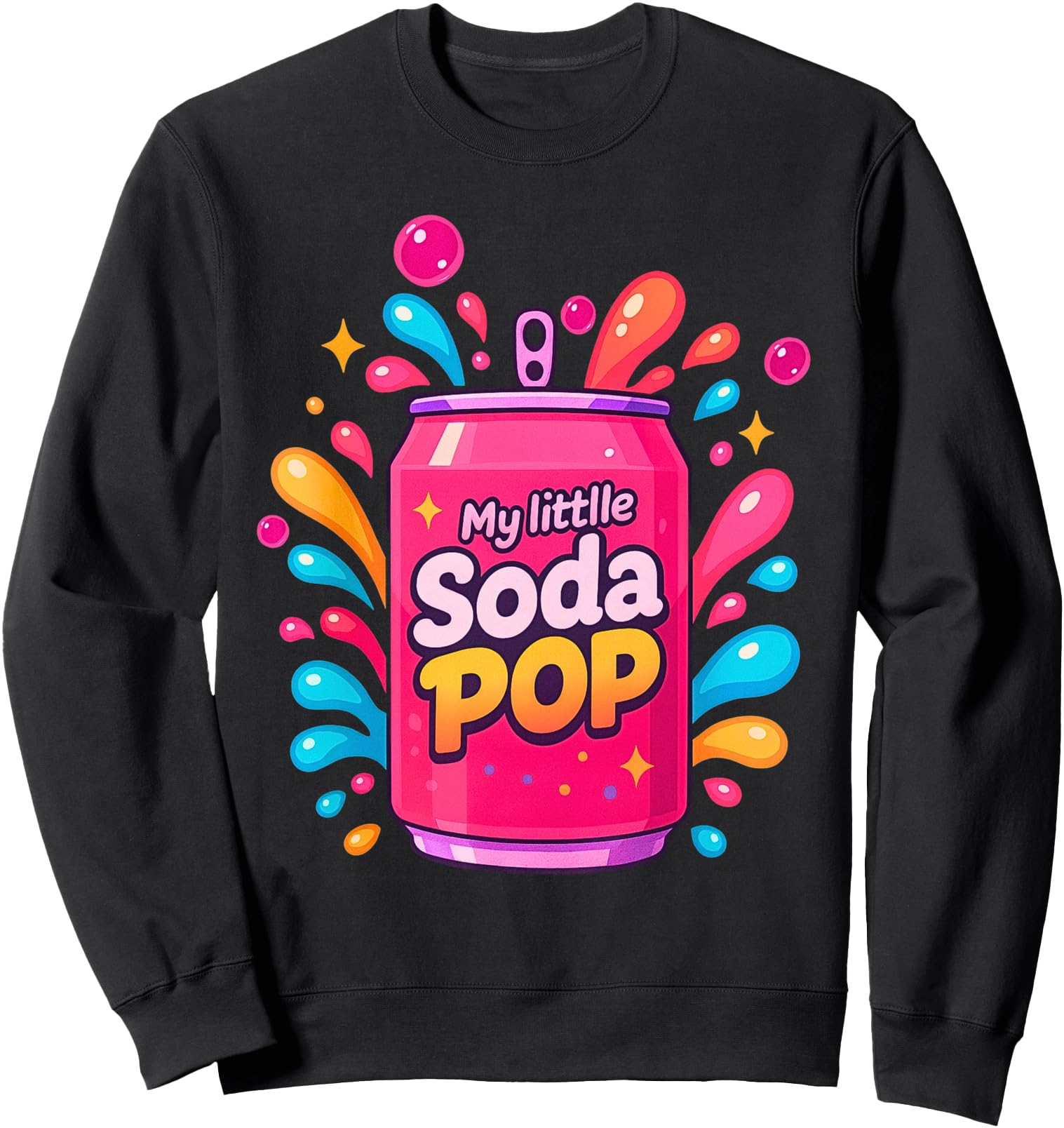 Soda Pop CartoonSplash Cute Retro Beverage Funny Pink Sweatshirt