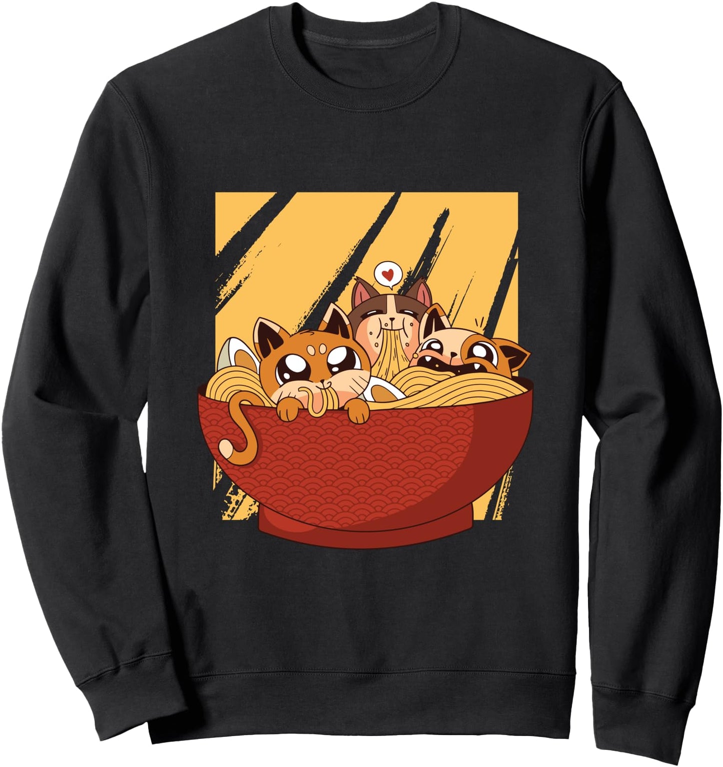 Kawaii Anime Cat Shirt Japanese Ramen Noodles Gift Sweatshirt