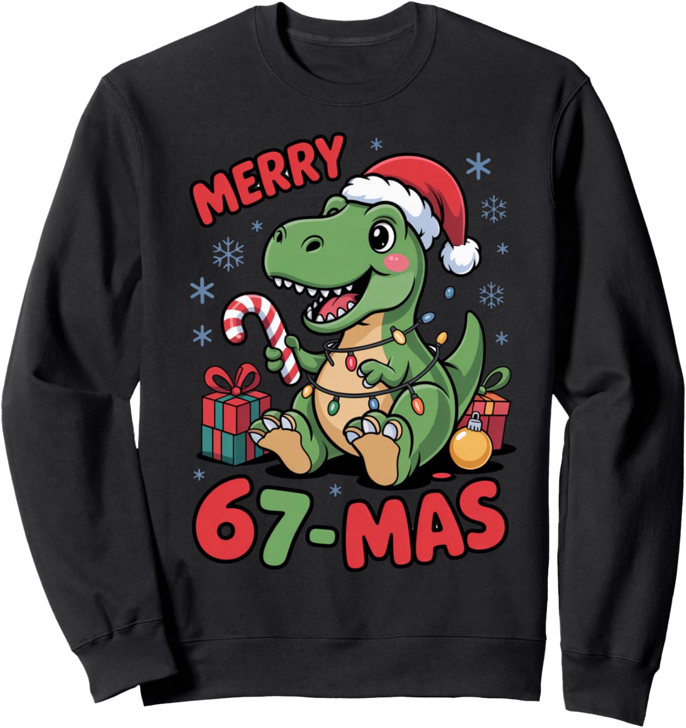 67 Meme Humor 6-7 Funny Six Seven Dinosaur Merry 6 7 Mas 67 Sweatshirt