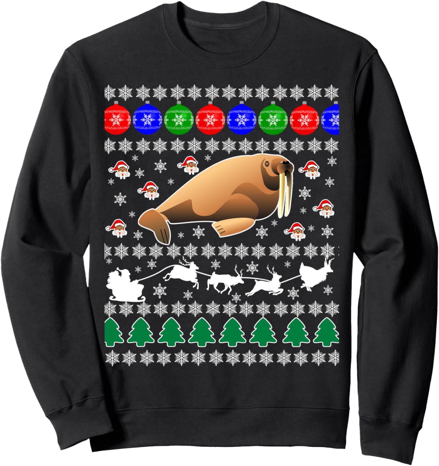 Walrus Tusks Seal Ugly Christmas Sweater Xmas Party Jumper Sweatshirt