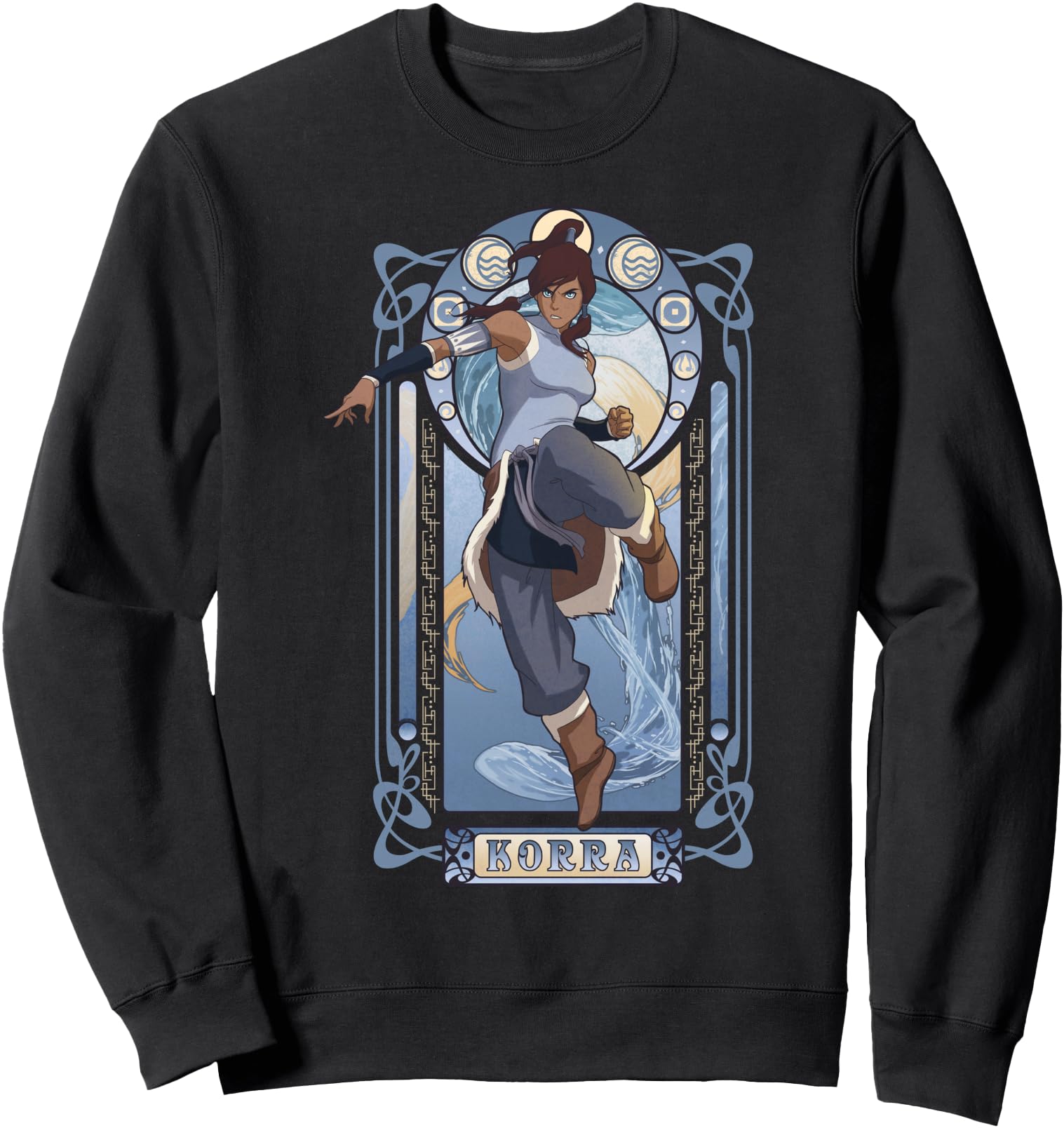 The Legend Of Korra Elements Korra Art Nouveau Poster Sweatshirt