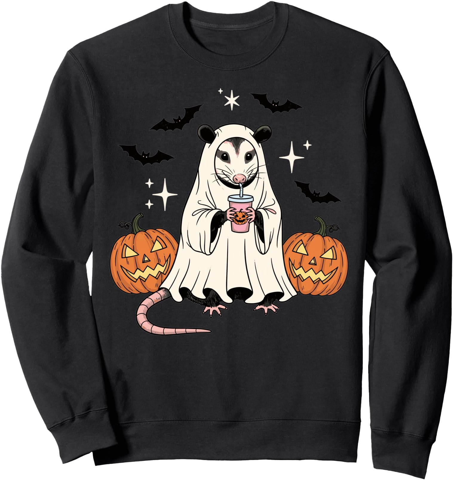 Spooky Possum Ghost Pumpkin Halloween Funny Cute Sweatshirt