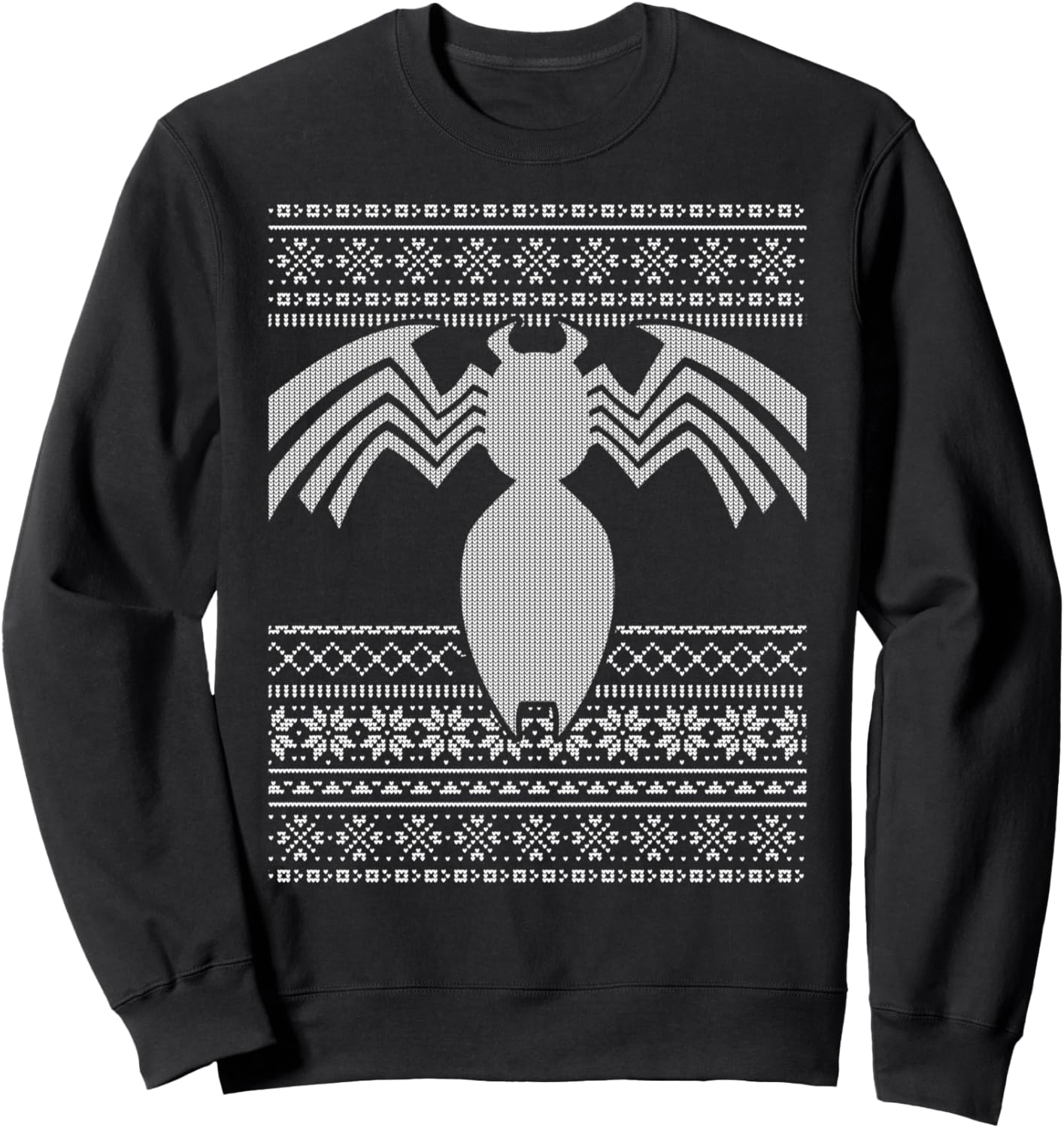 Marvel Venom Logo Ugly Christmas Sweater Graphic Fleece Sweatshirt