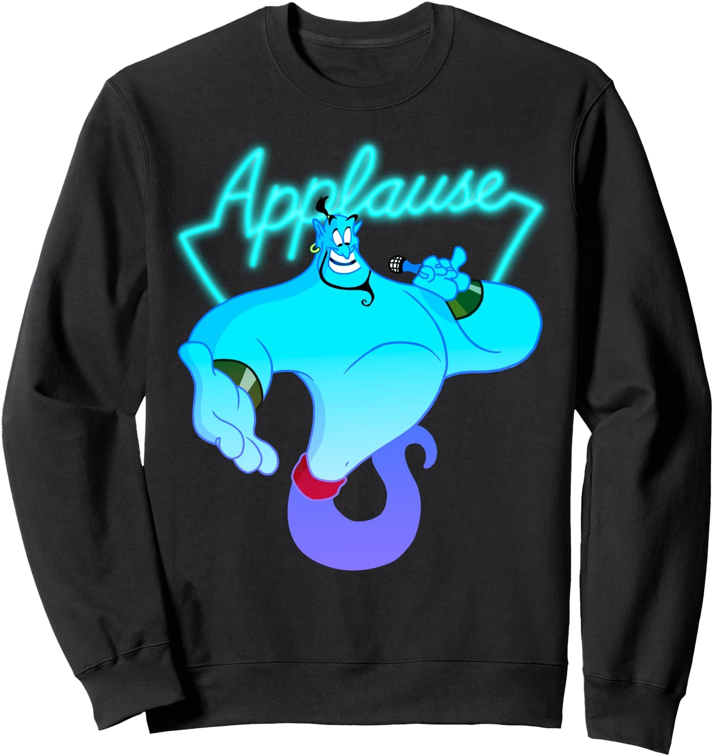 Disney Aladdin Genie Applause Neon Light Graphic Sweatshirt Sweatshirt