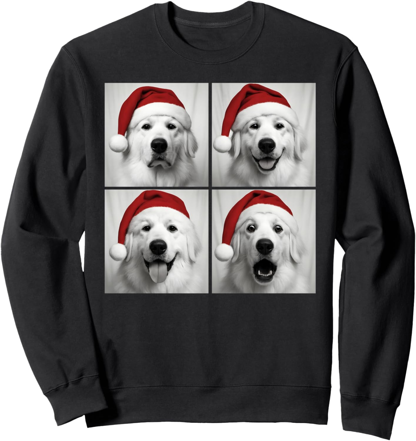 Funny Christmas Great Pyrenees Santa Dog Lover Photo Booth Sweatshirt