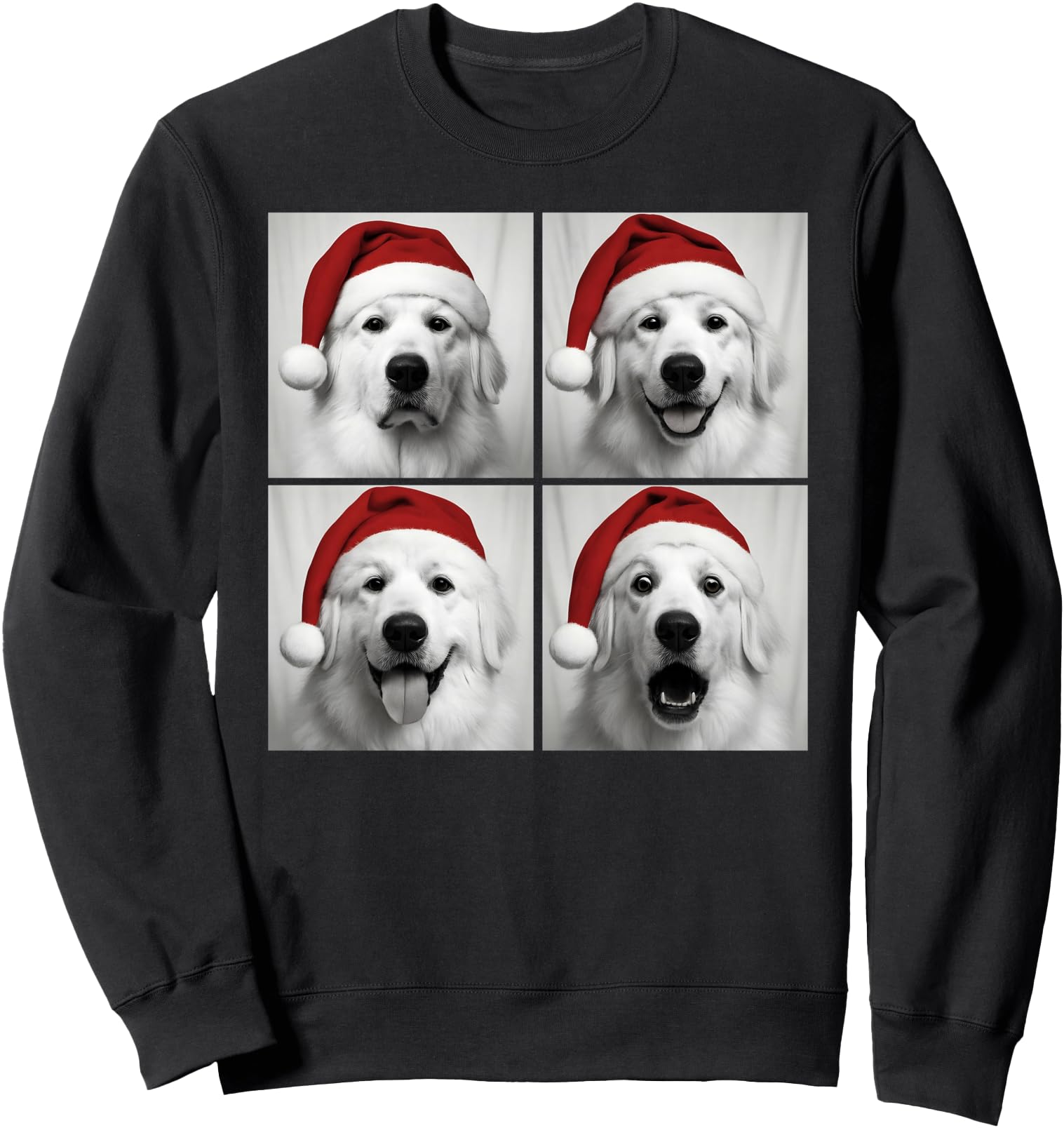 Funny Christmas Great Pyrenees Santa Dog Lover Photo Booth Sweatshirt