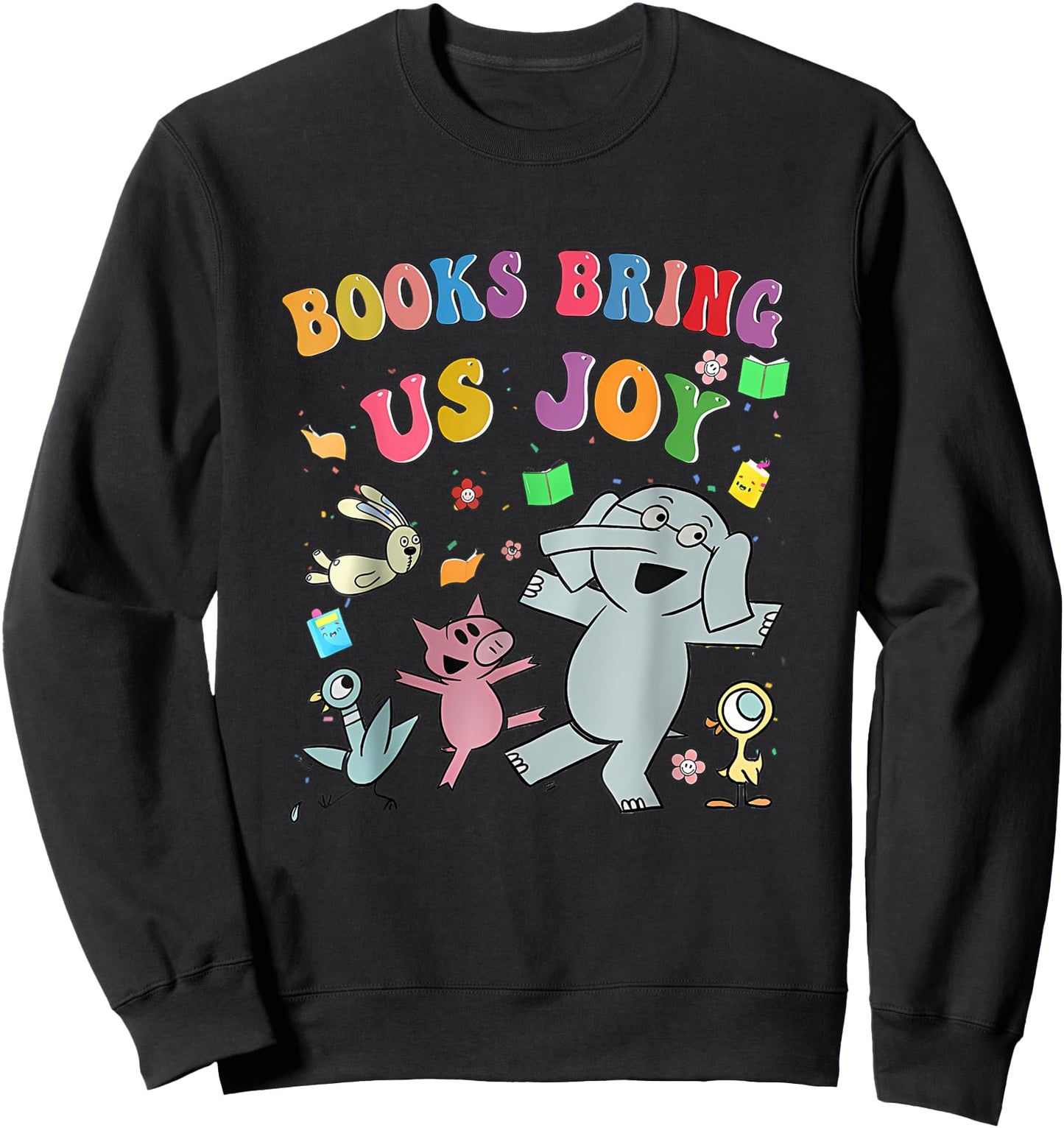 Read Book Cute School Teacher Librarian Elephant Pigeon Sweatshirt