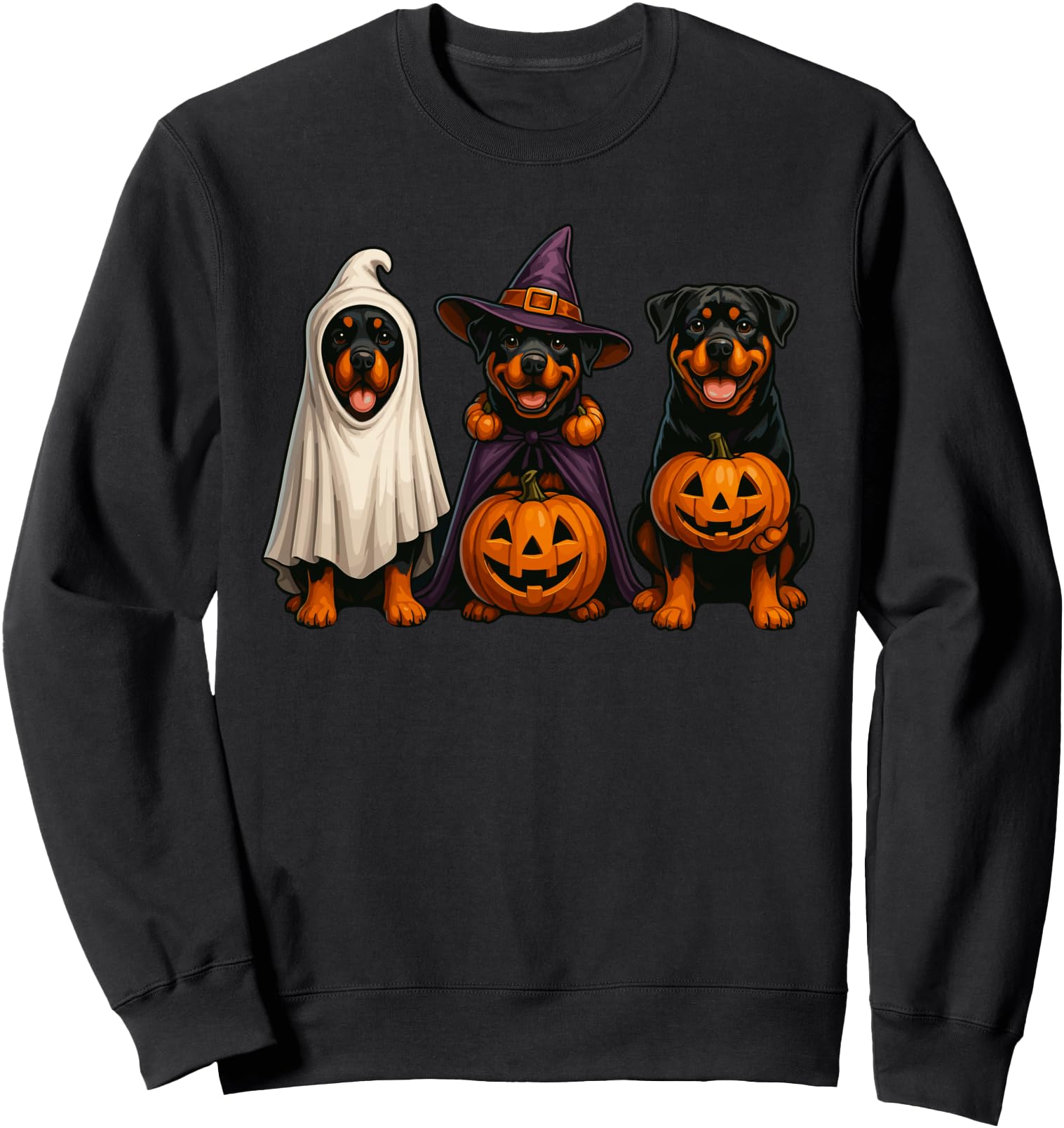 Dog Ghost Shirt, Cute Halloween Rottweiler Ghost Dog Mom Sweatshirt