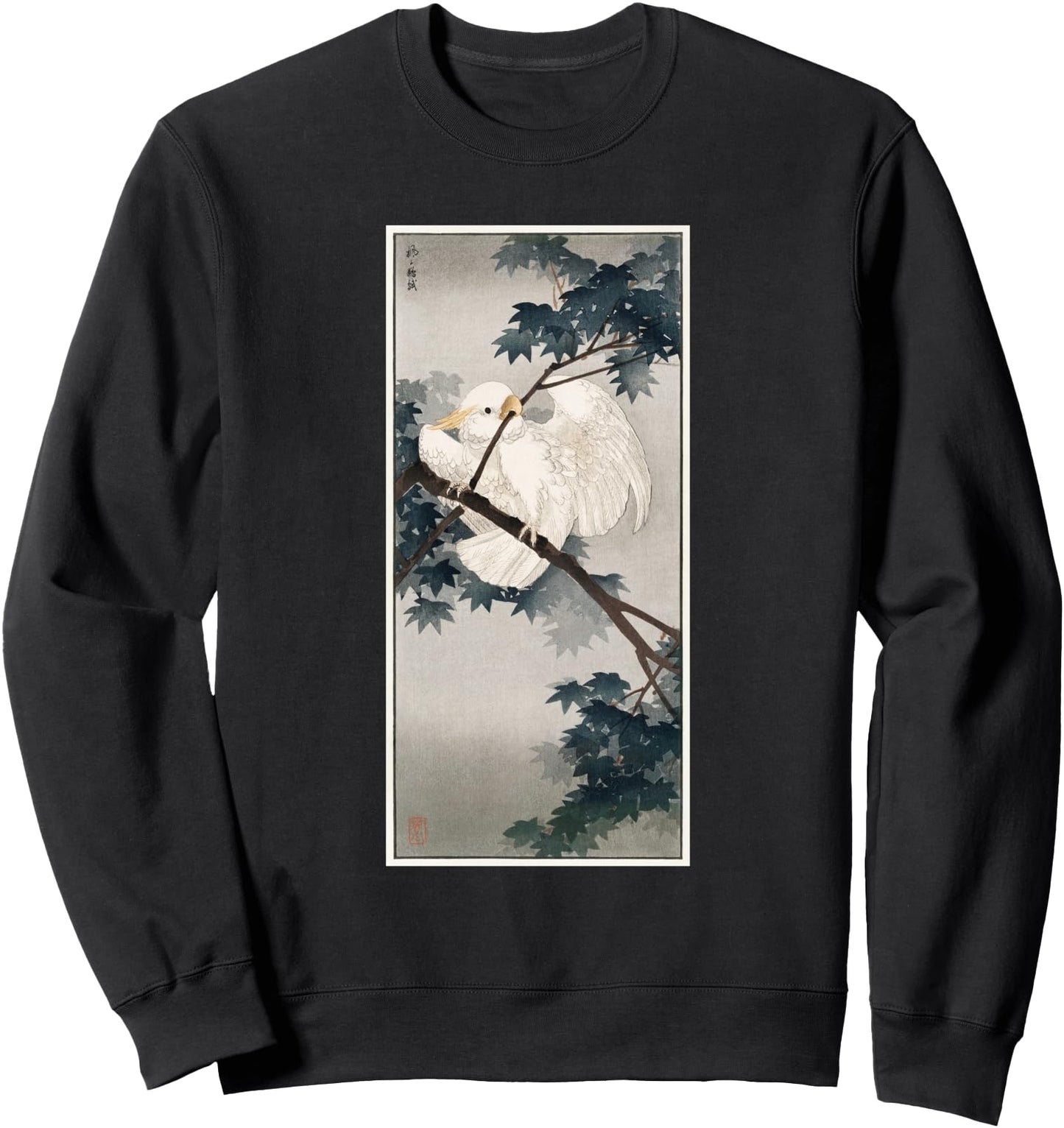 Yellow Crested Cockatoo Birds by Ohara Koson Japanese Art Sweatshirt