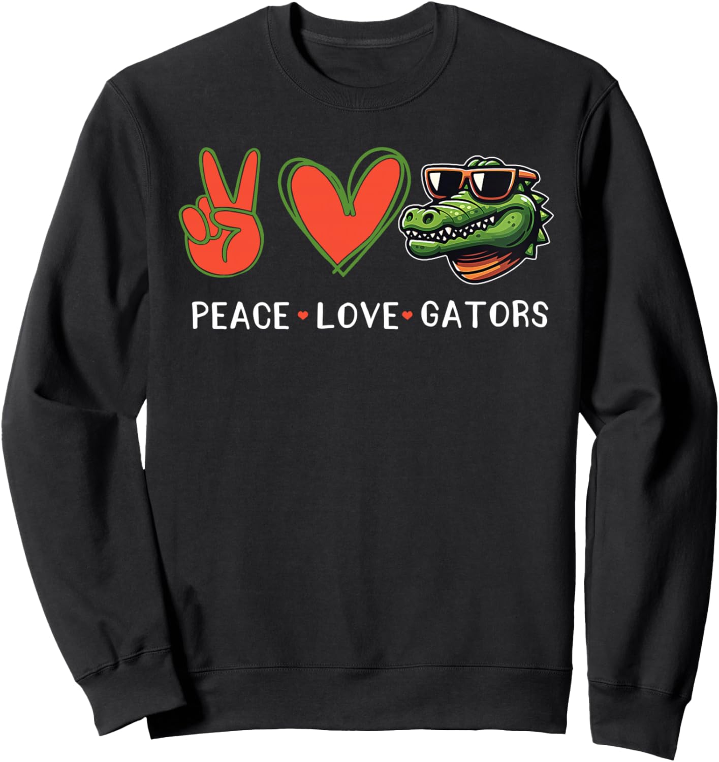 Funny Peace Love Gator Cute Costume Animal Lover Alligator Sweatshirt