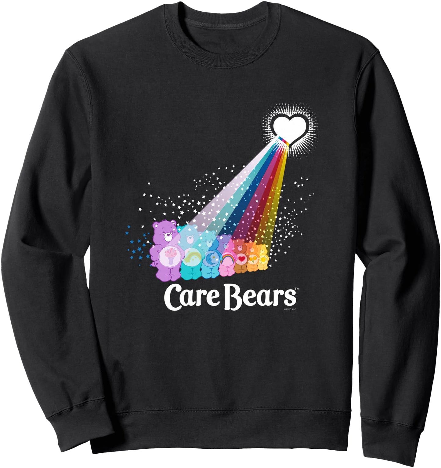 Care Bears Love Light Glow Rainbow Retro Cartoon Sweatshirt