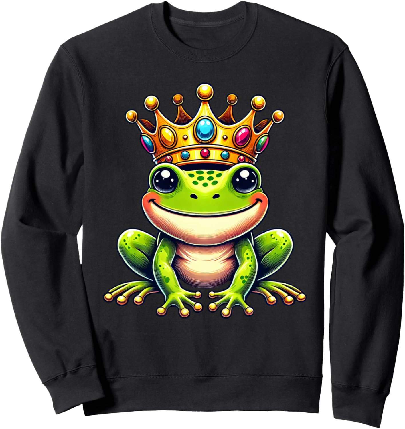 Cute Frog Wearing A Crown Sweatshirt