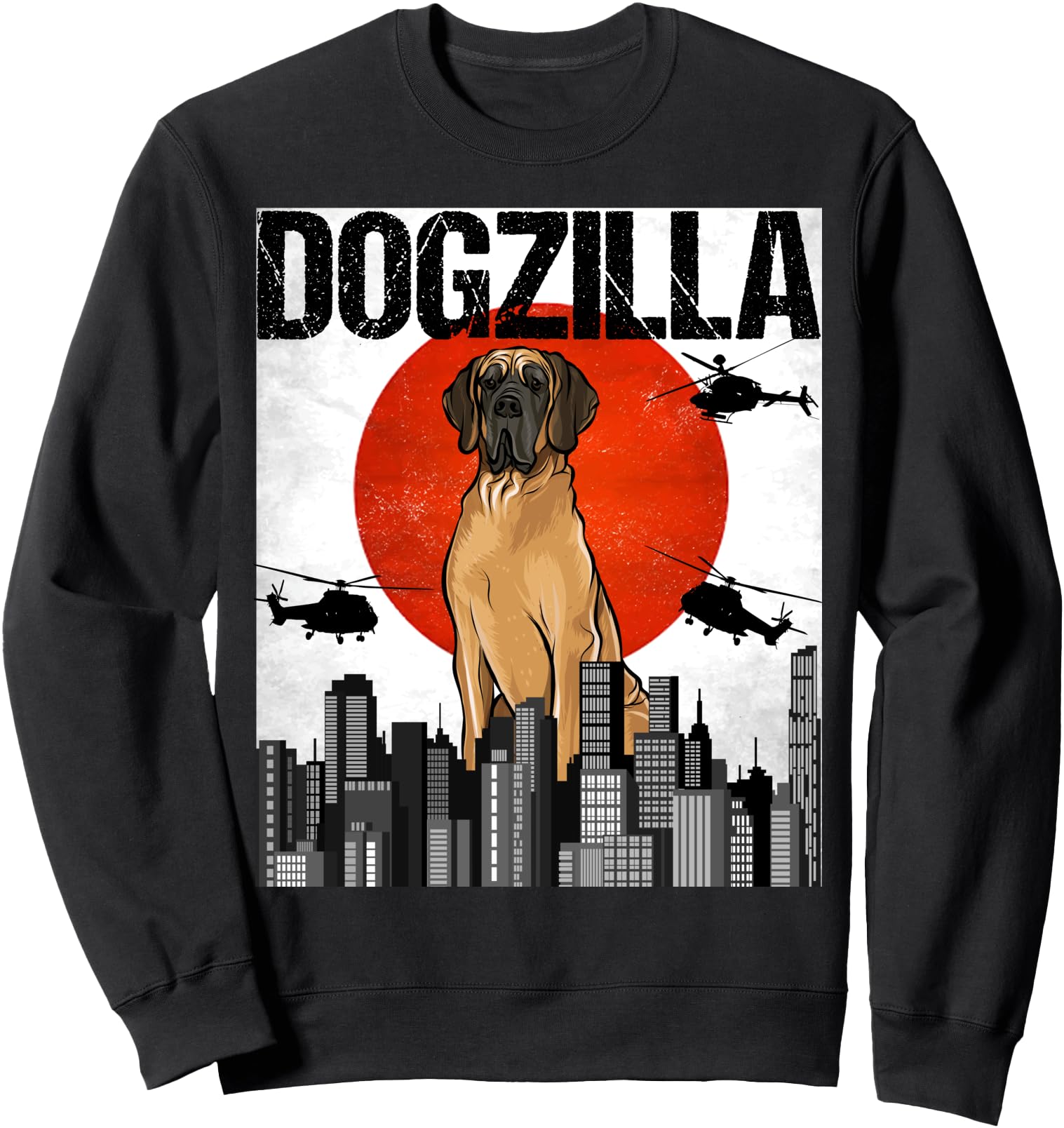 Funny Vintage Japanese Dogzilla Brown Great Dane Sweatshirt