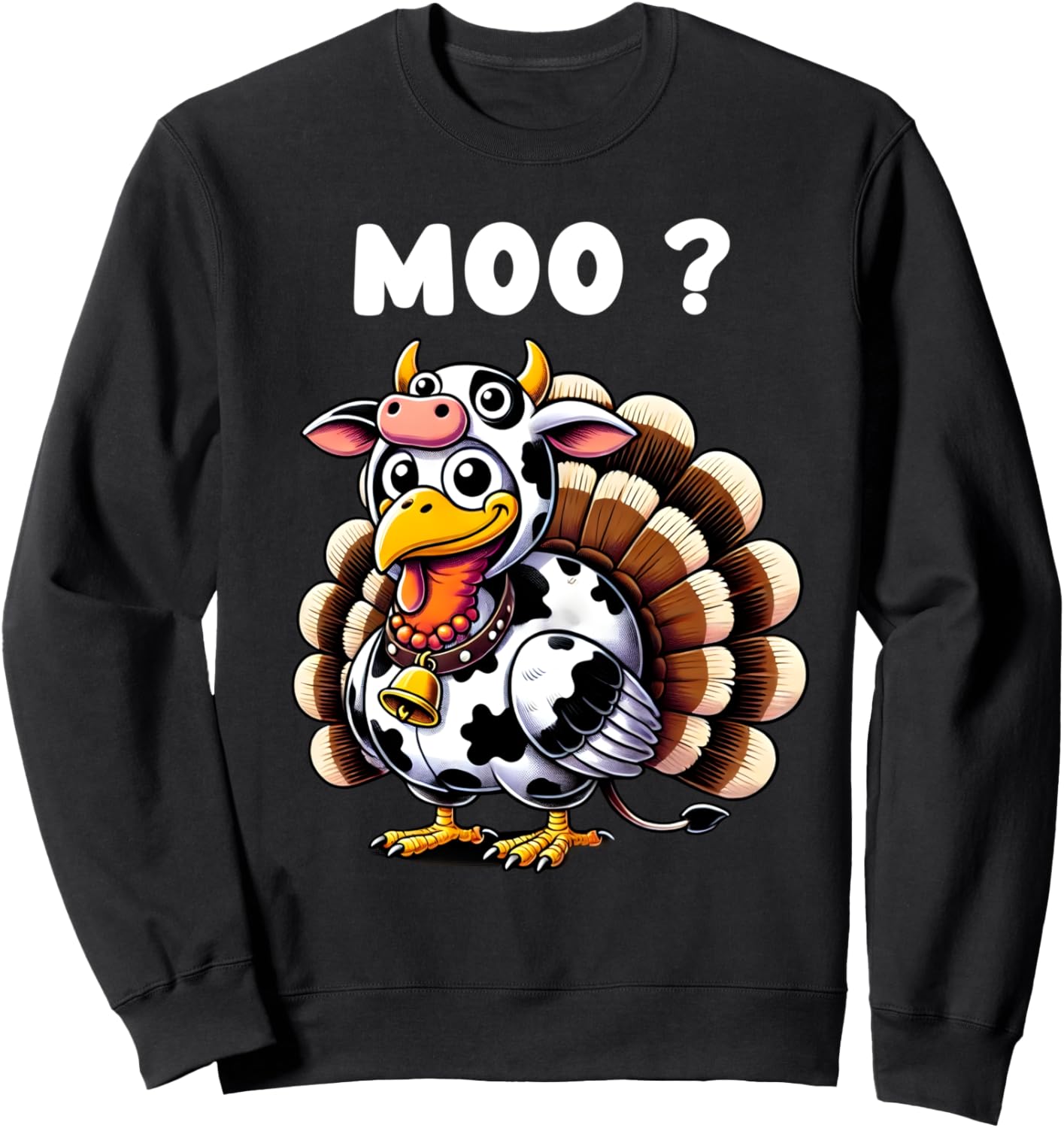 Funny Turkey Moo Thanksgiving Turkey Cow Moo Sweatshirt