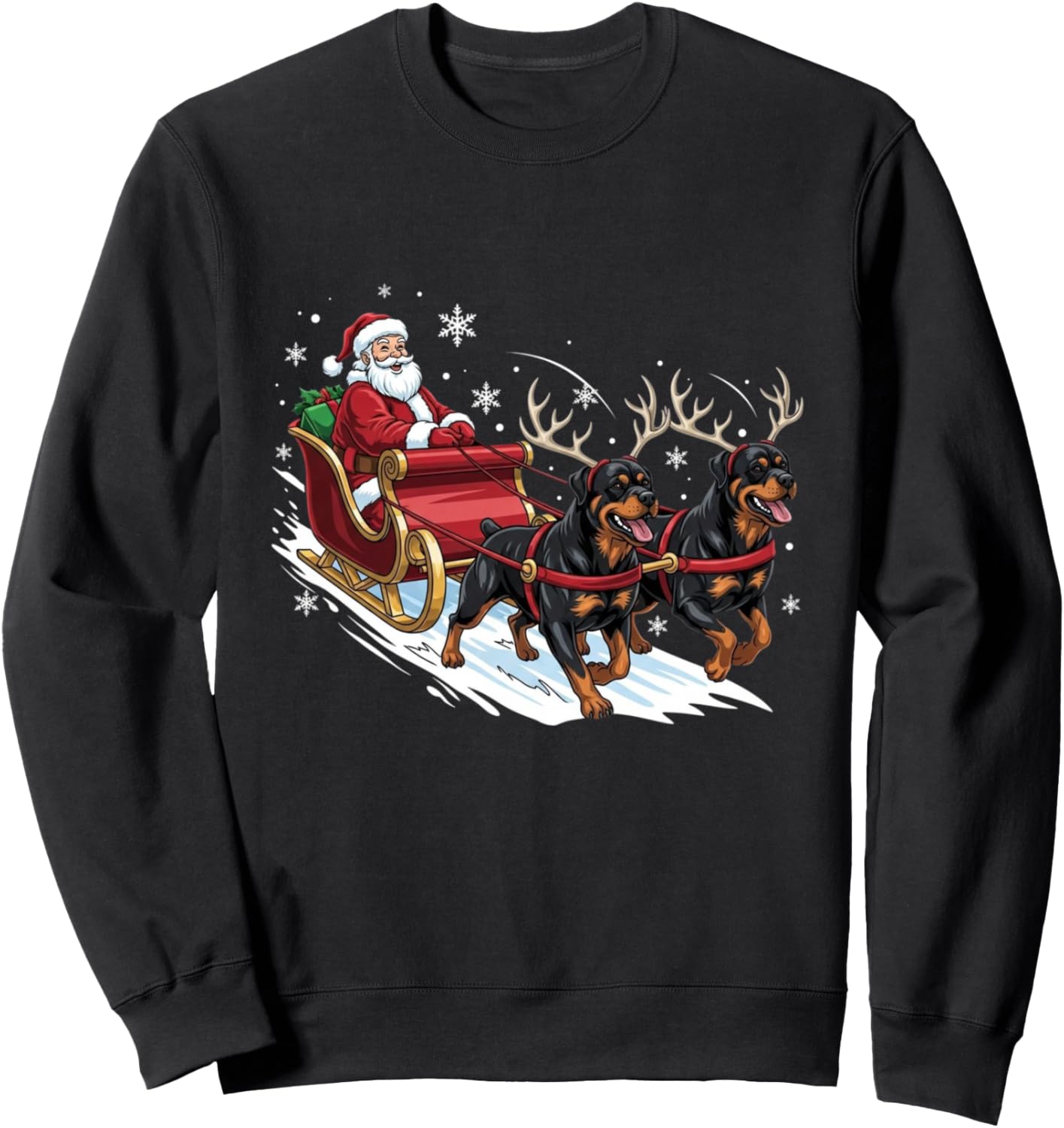 Funny rottweiler Christmas Santa Cute Dog Lovers Sweatshirt