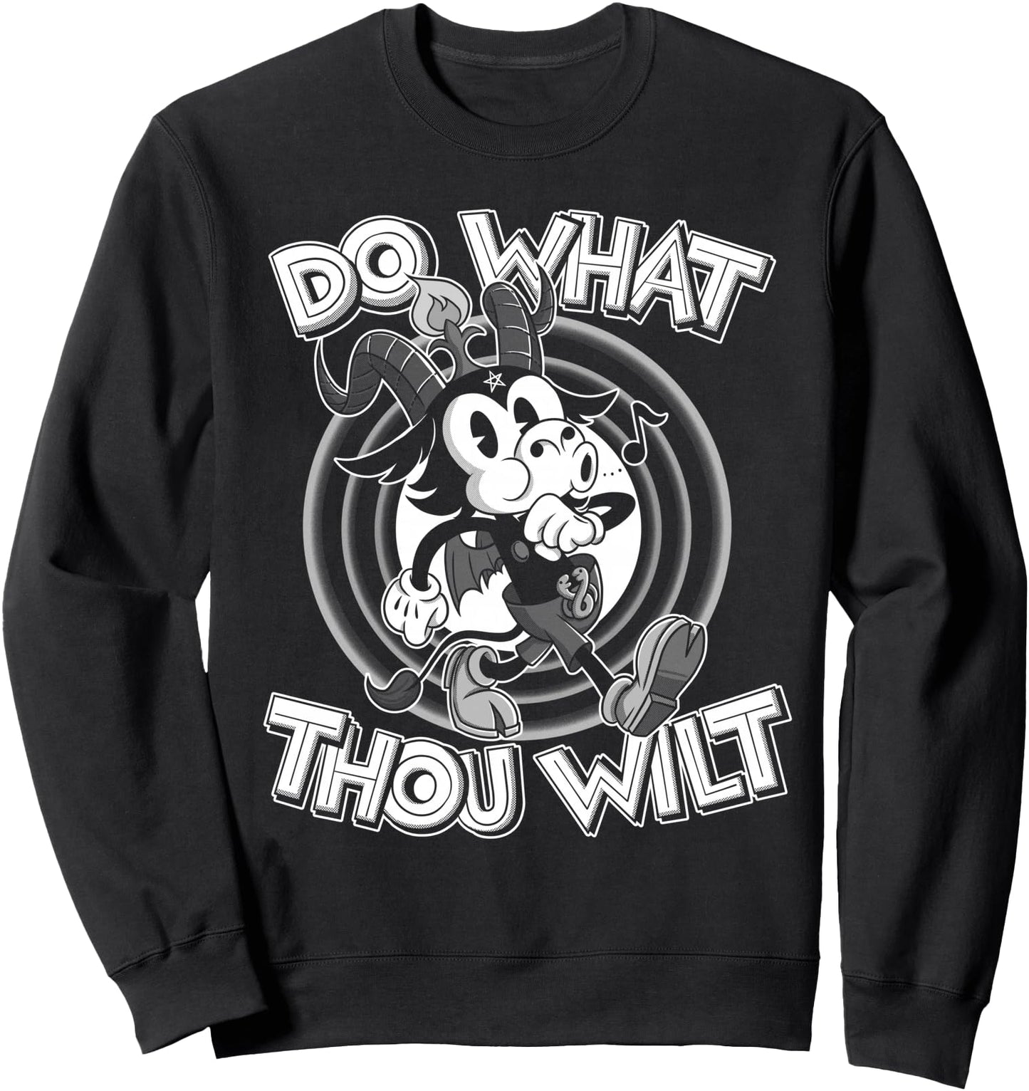 666 Do What Thou Wilt Satanic Baphomet 30s Cartoon Occult Sweatshirt