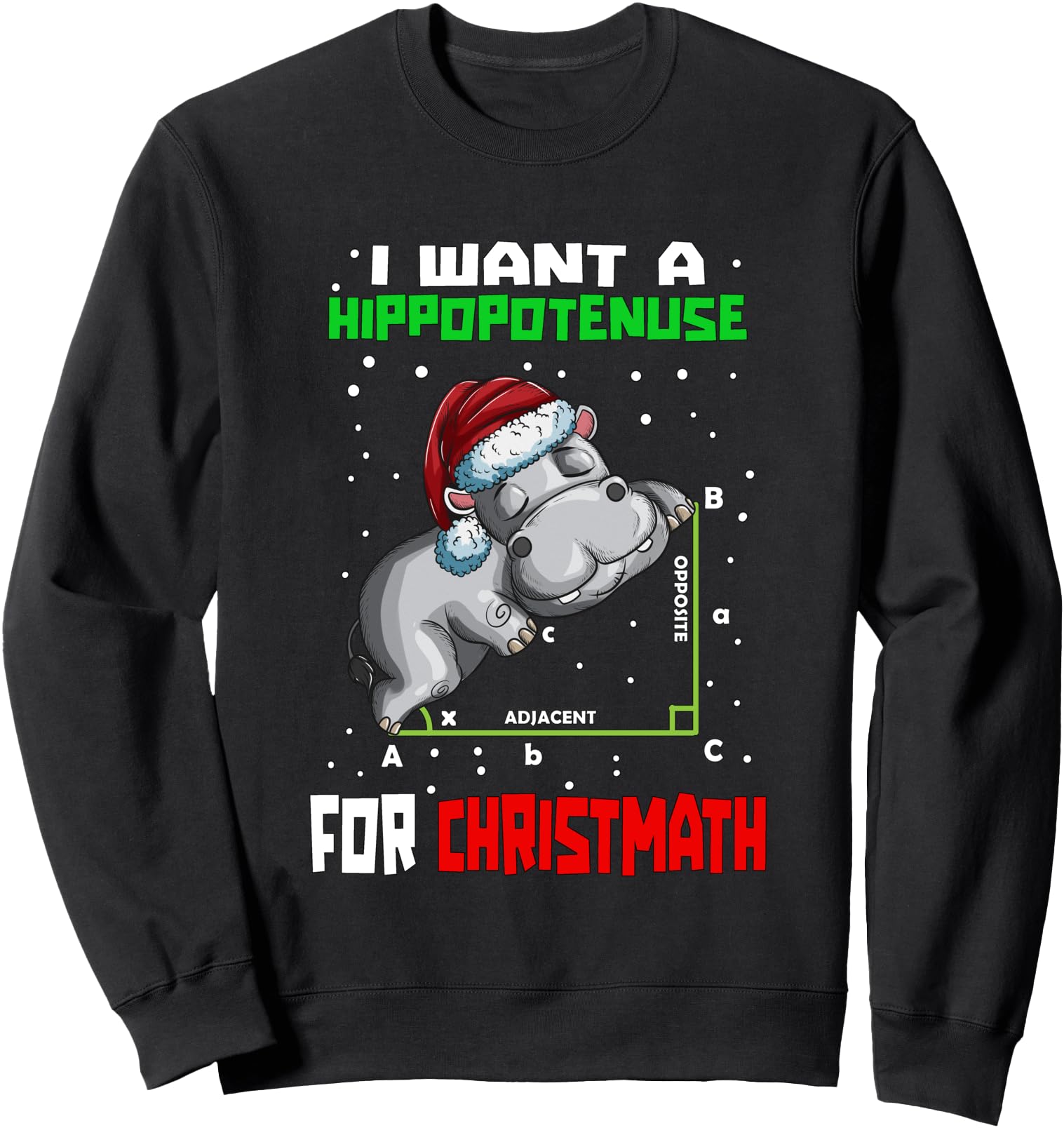 Math Hippopotamus Saying I Want A Hippopotenuse For Sweatshirt