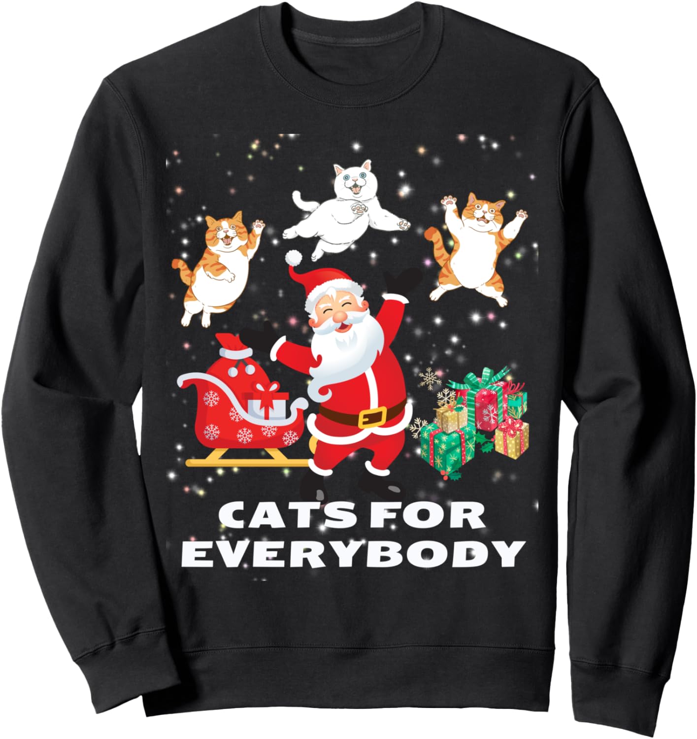 Cats for Everybody Funny Santa Claus Christmas Cat Catmas Sweatshirt