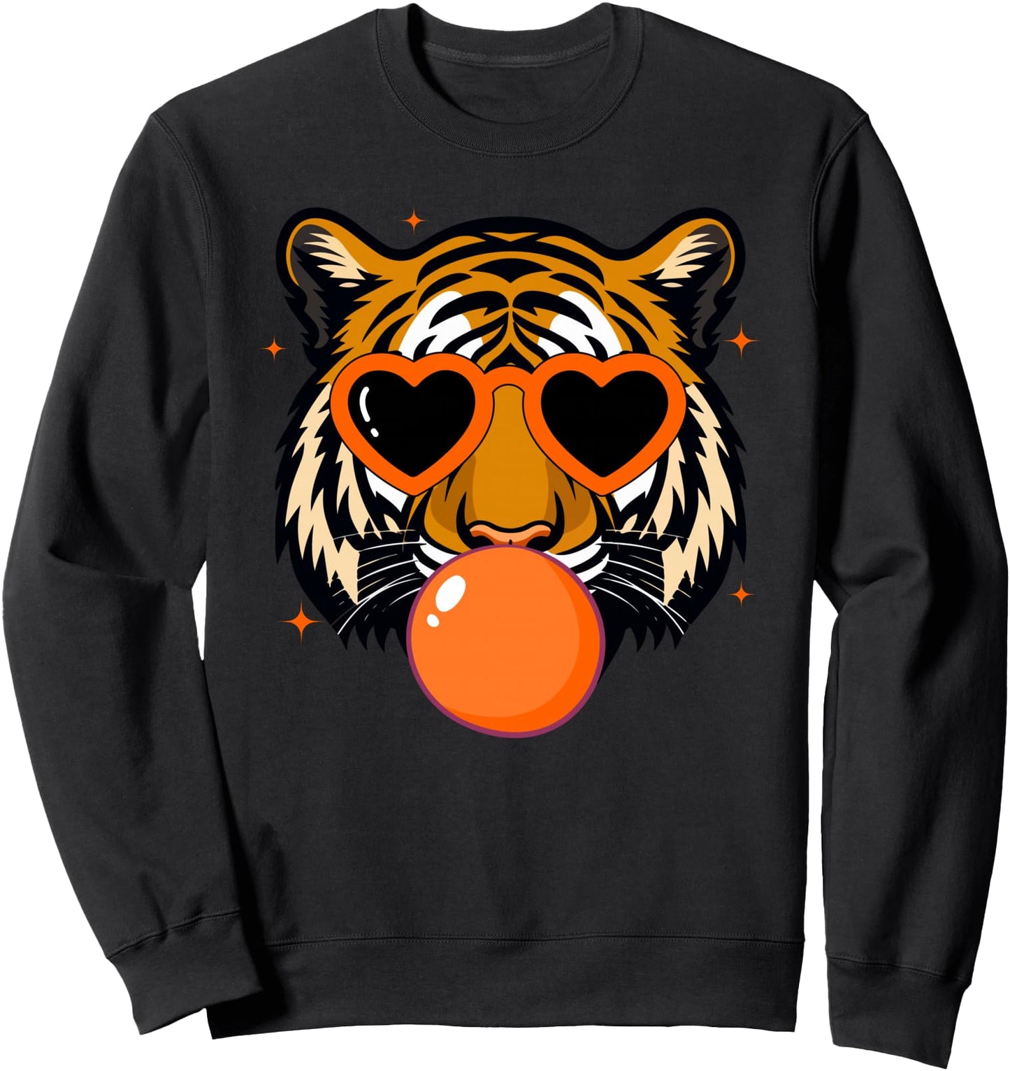 Funny Tiger Wearing Sunglasses Bubble Gum Men Women Sweatshirt