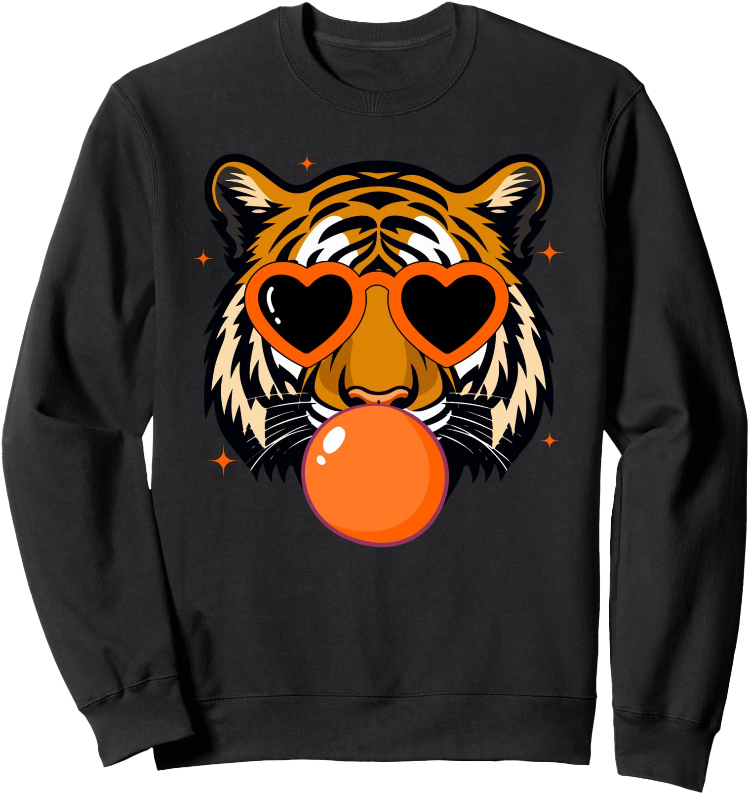 Funny Tiger Wearing Sunglasses Bubble Gum Men Women Sweatshirt