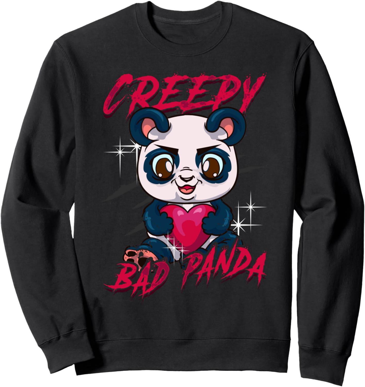 Cute Creepy Bad Panda Kawaii Panda Anime Sweatshirt