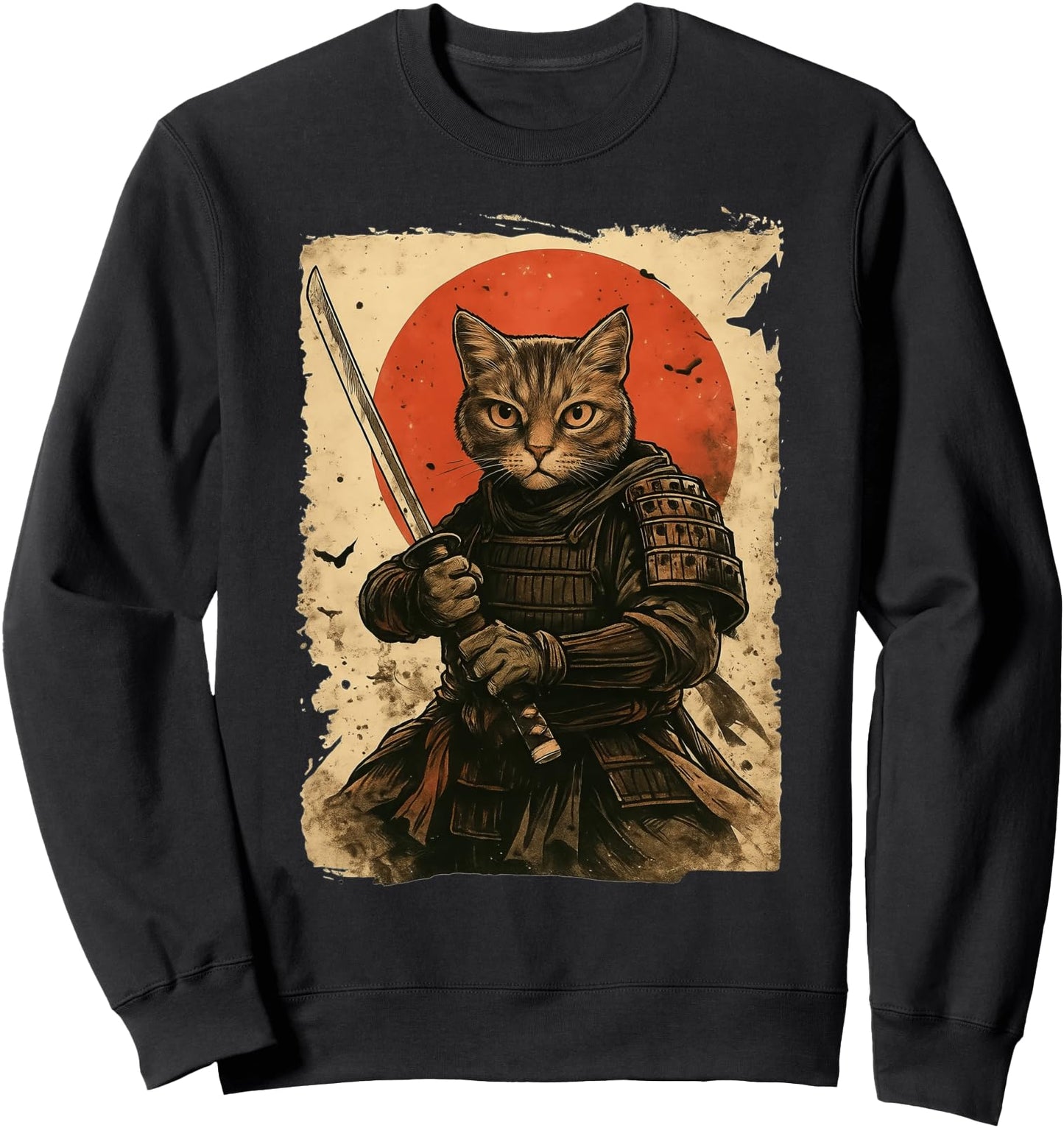 Cat Samurai Vintage Japanese Warrior Sweatshirt