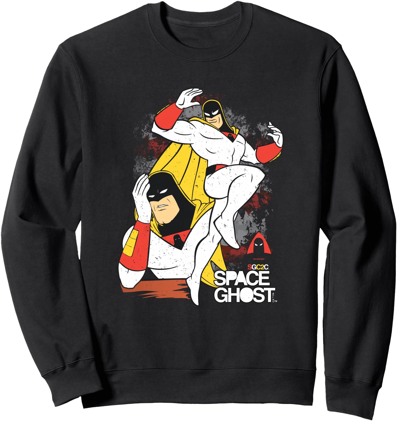 Space Ghost Coast to Coast Vintage Faded Superhero Pose Sweatshirt