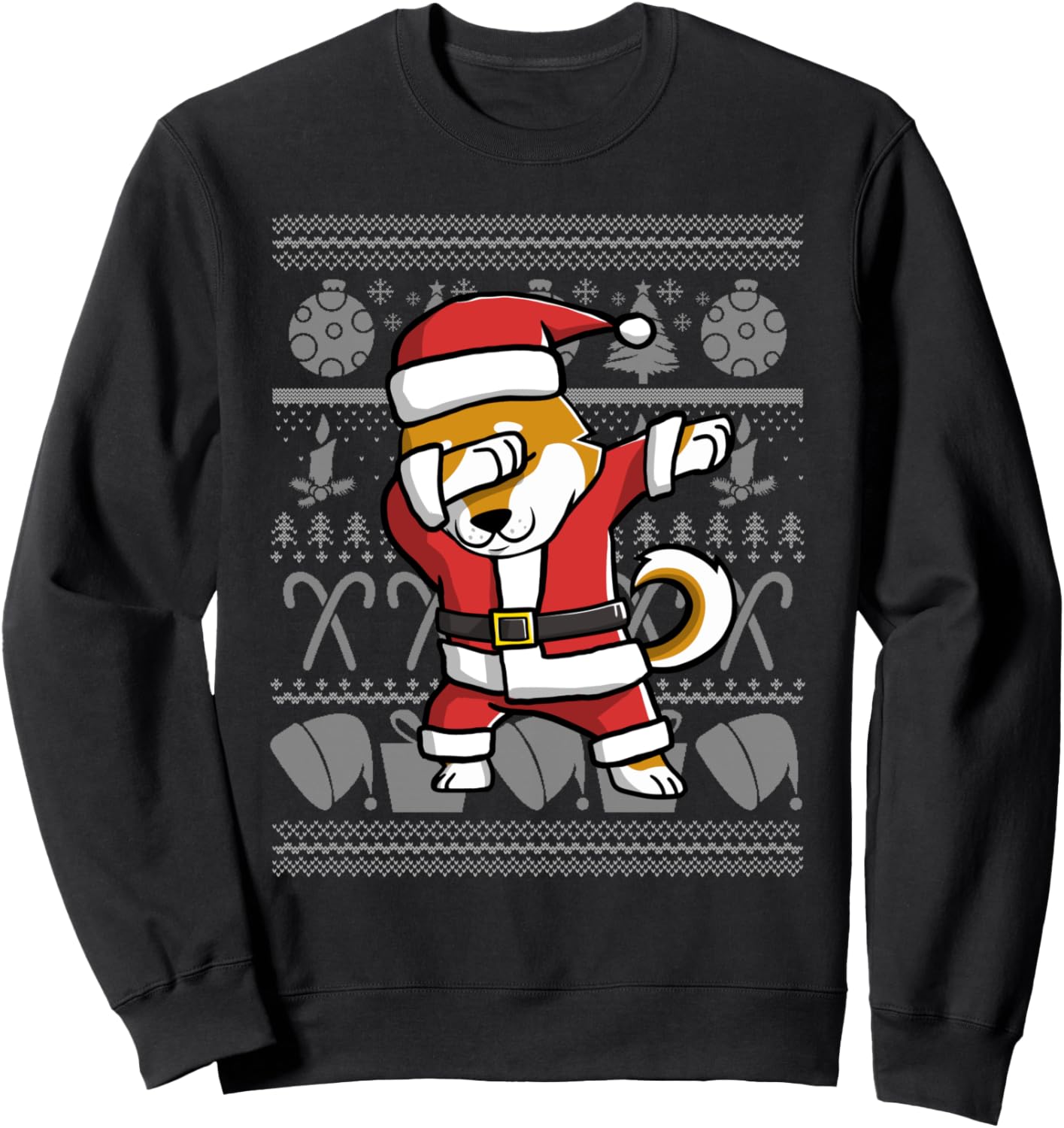 Funny Shiba Inu Dabbing Dog Dab Ugly Christmas Sweatshirt