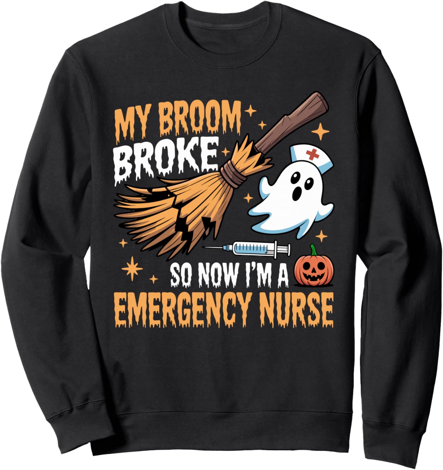 Ghost Family Nurse Emergency Halloween Nurses Cute Design Sweatshirt