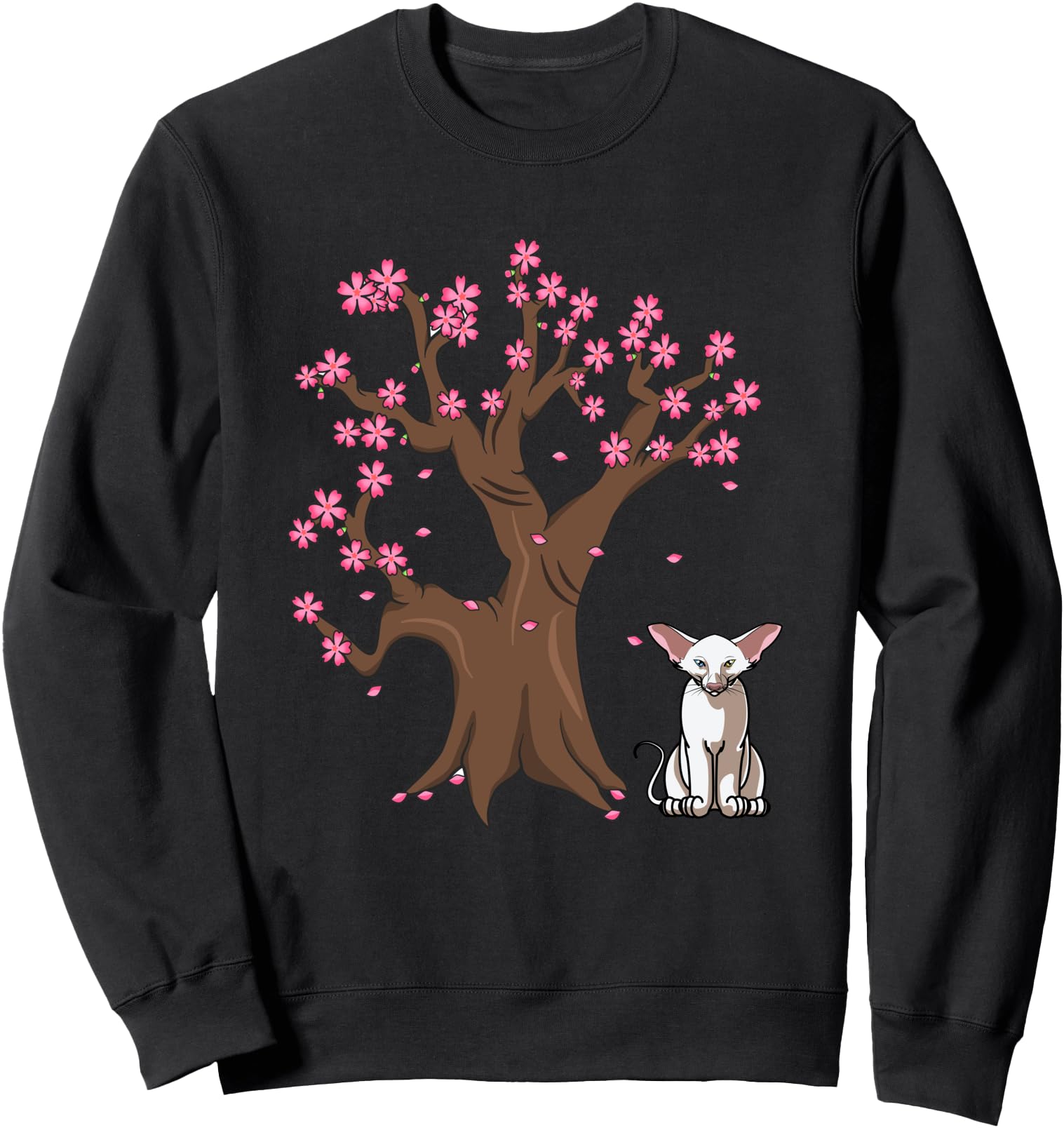 Oriental Shorthair Cat Mom Japanese Cherry Blossom Sweatshirt