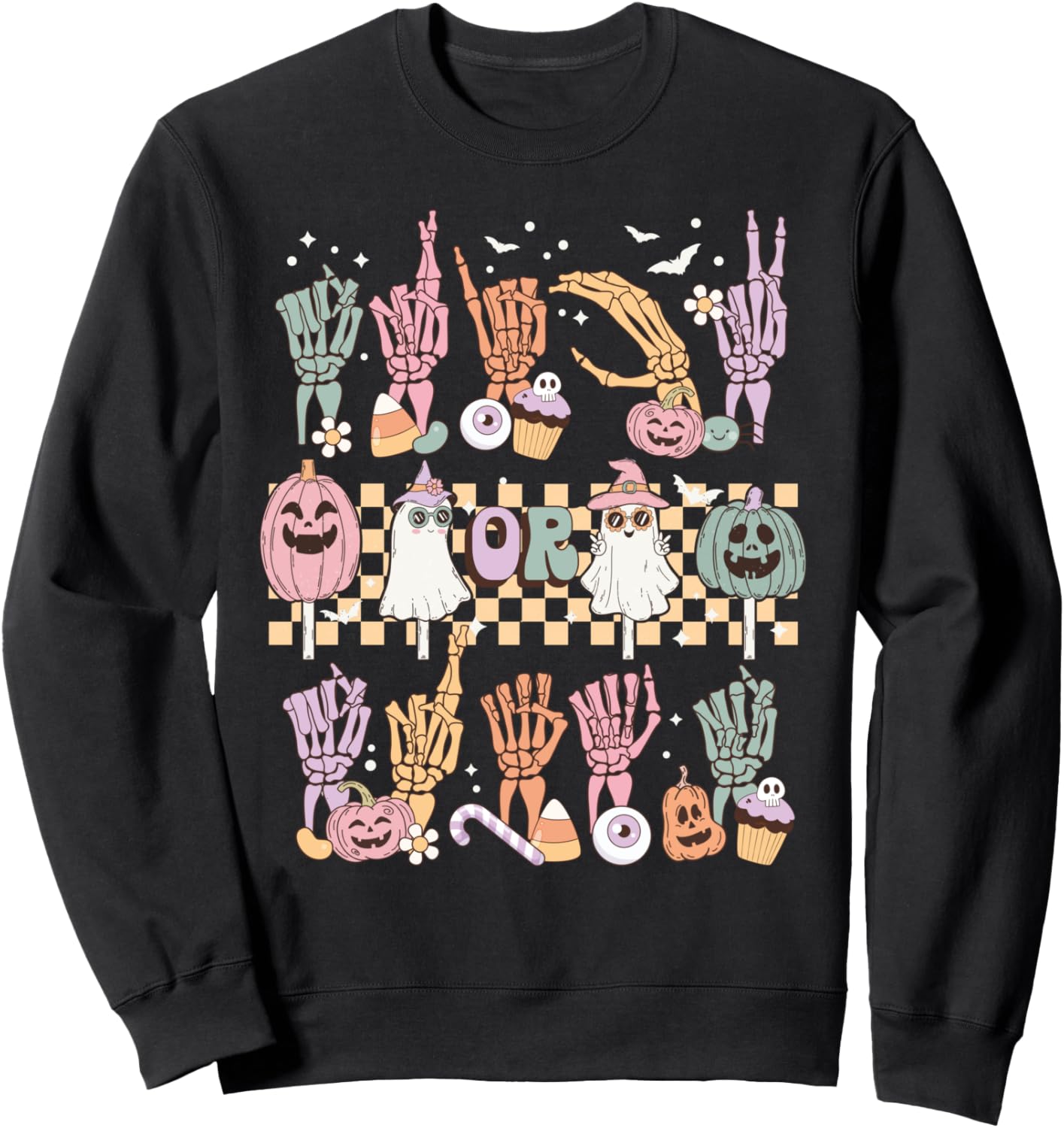 Trick or Treat ASL Hands American Sign Language Halloween Sweatshirt