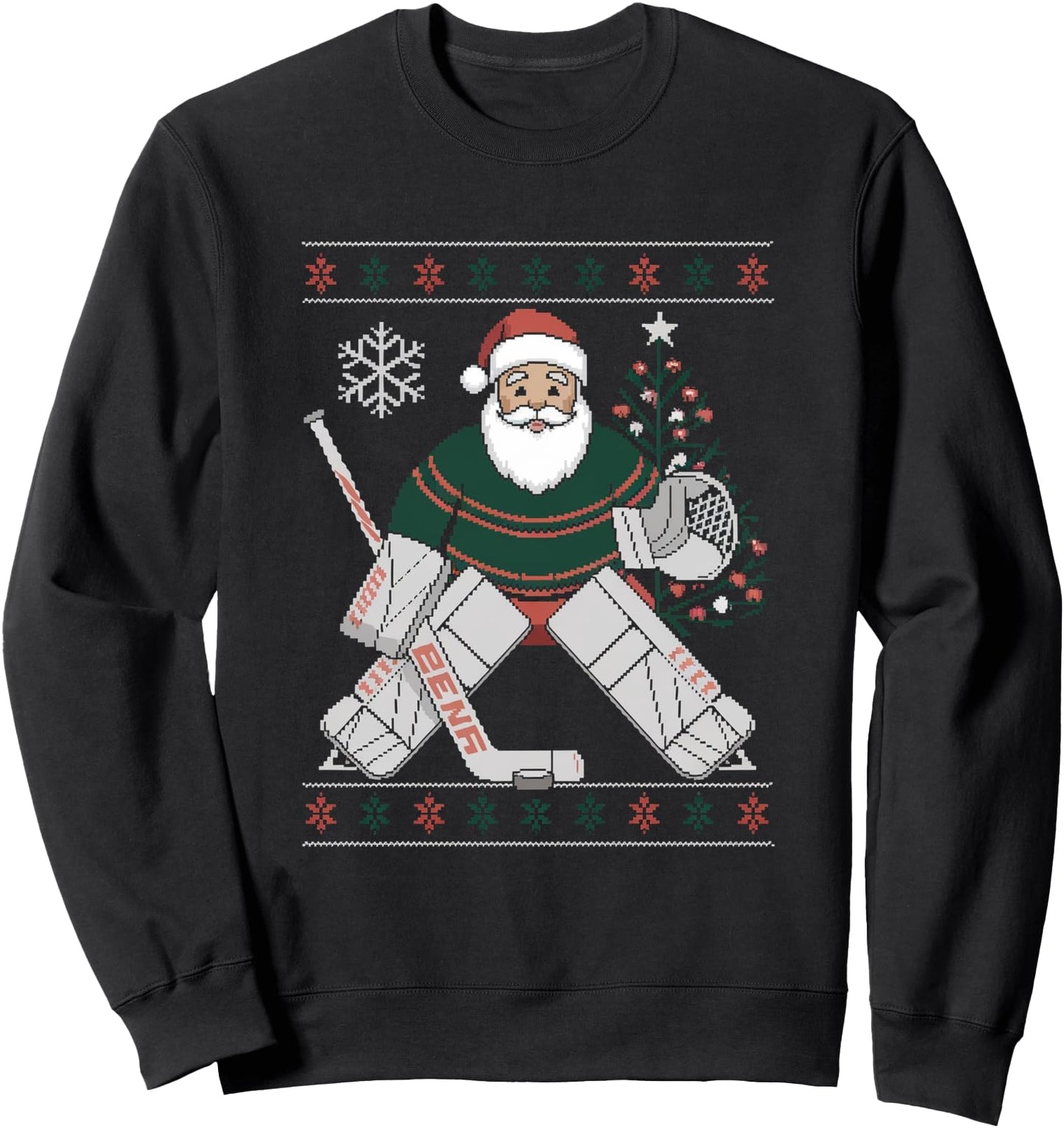 Christmas Santa Hockey Goalie Ugly Christmas Sweater Sweatshirt