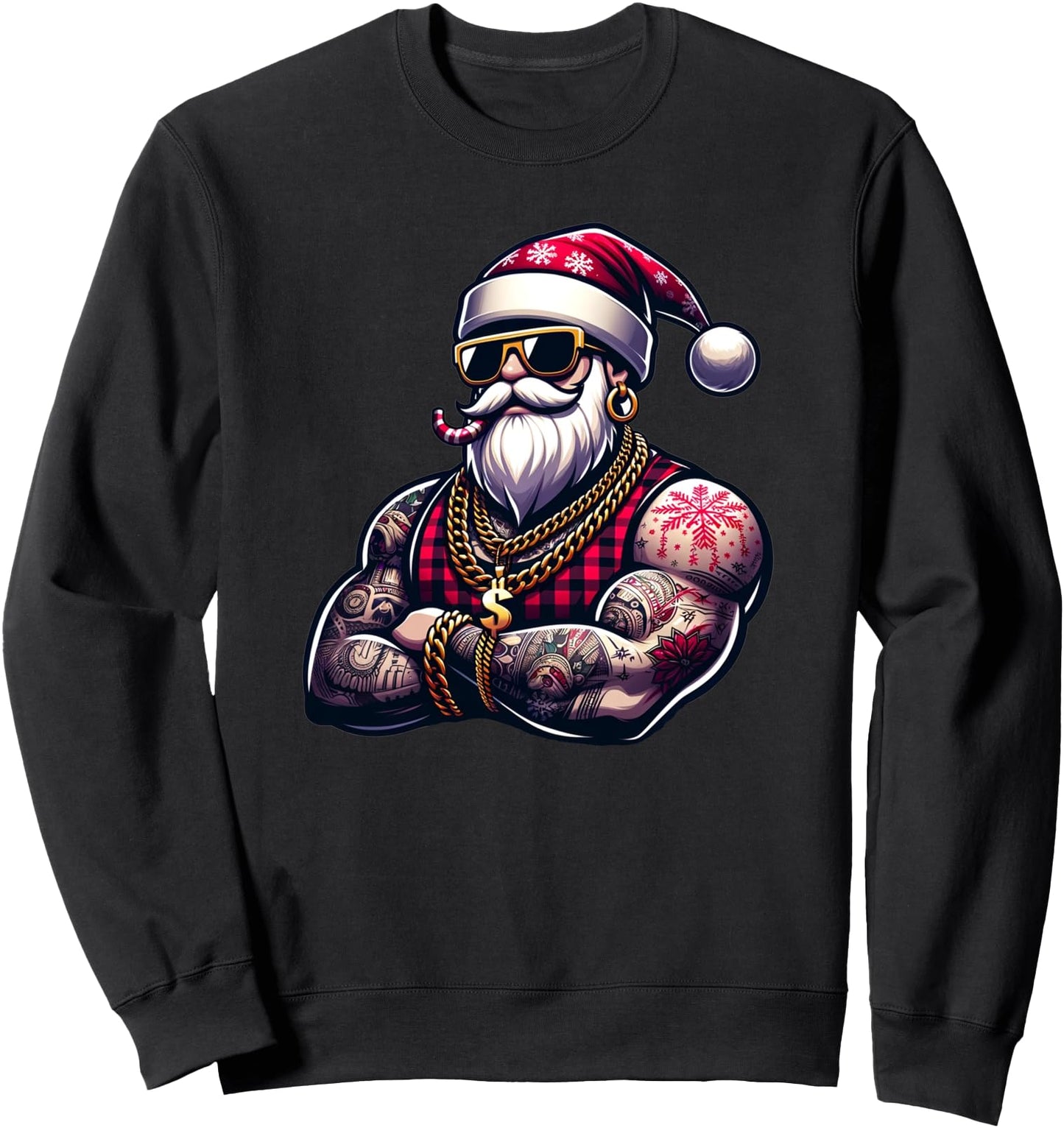 Hip Hop Santa Claus Rap Christmas Cool Santa Gangster Sweatshirt