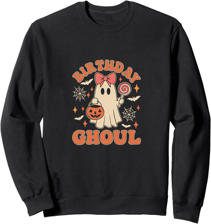Birthday Ghoul Funny Halloween Ghost Cake Party Sweatshirt