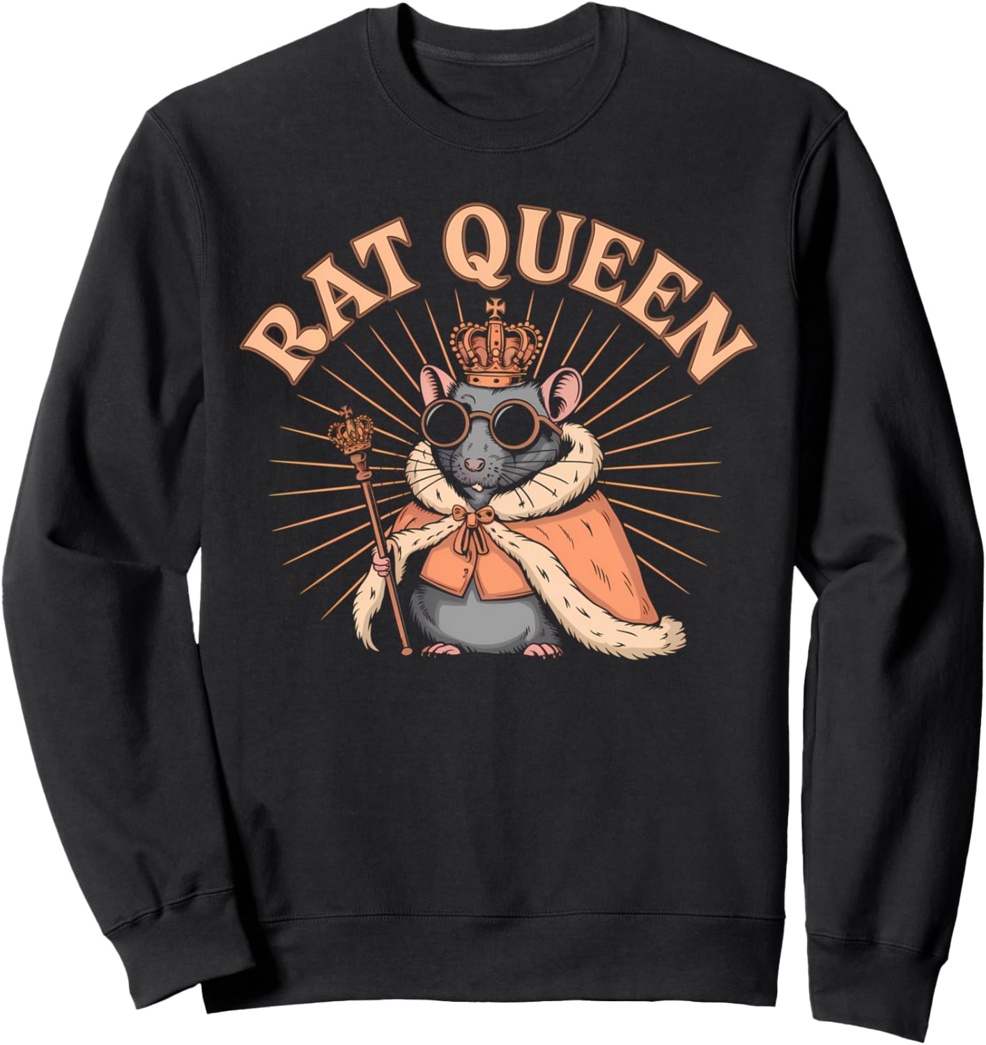 Rat Queen crown Funny Cute Mouse Rat Mom Wife Girl Women Sweatshirt