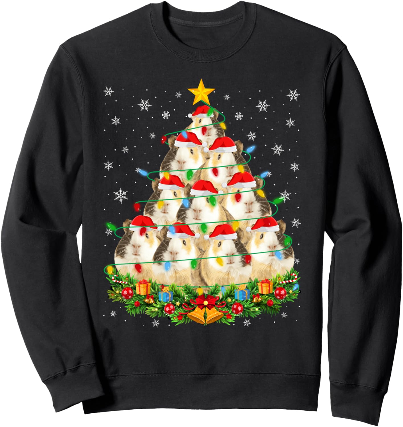 Ugly Christmas Sweater Day Funny Guinea Pig Christmas Tree Sweatshirt