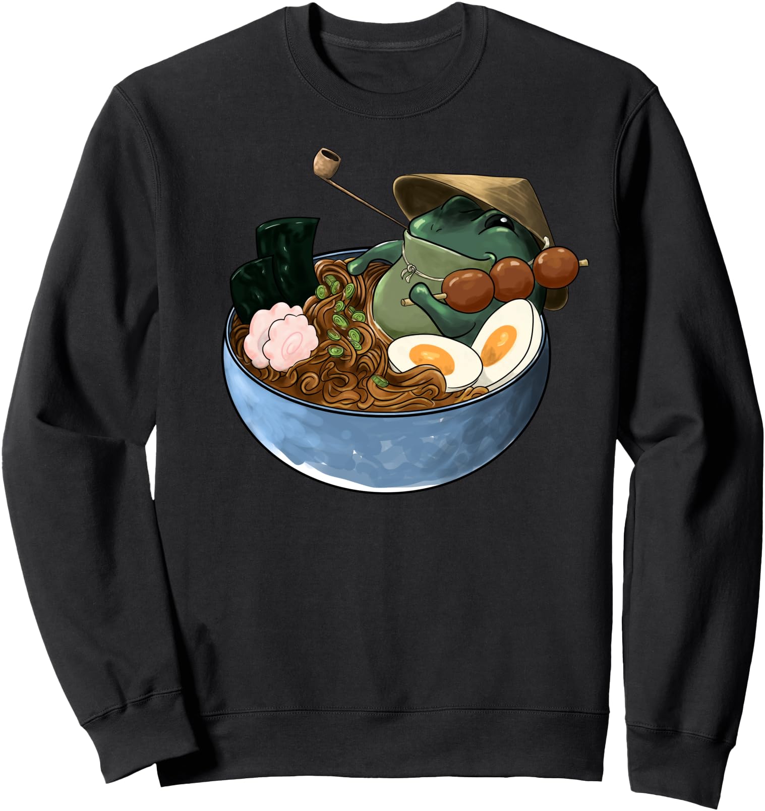 Cute Anime Frog in Japanese Ramen Sweatshirt