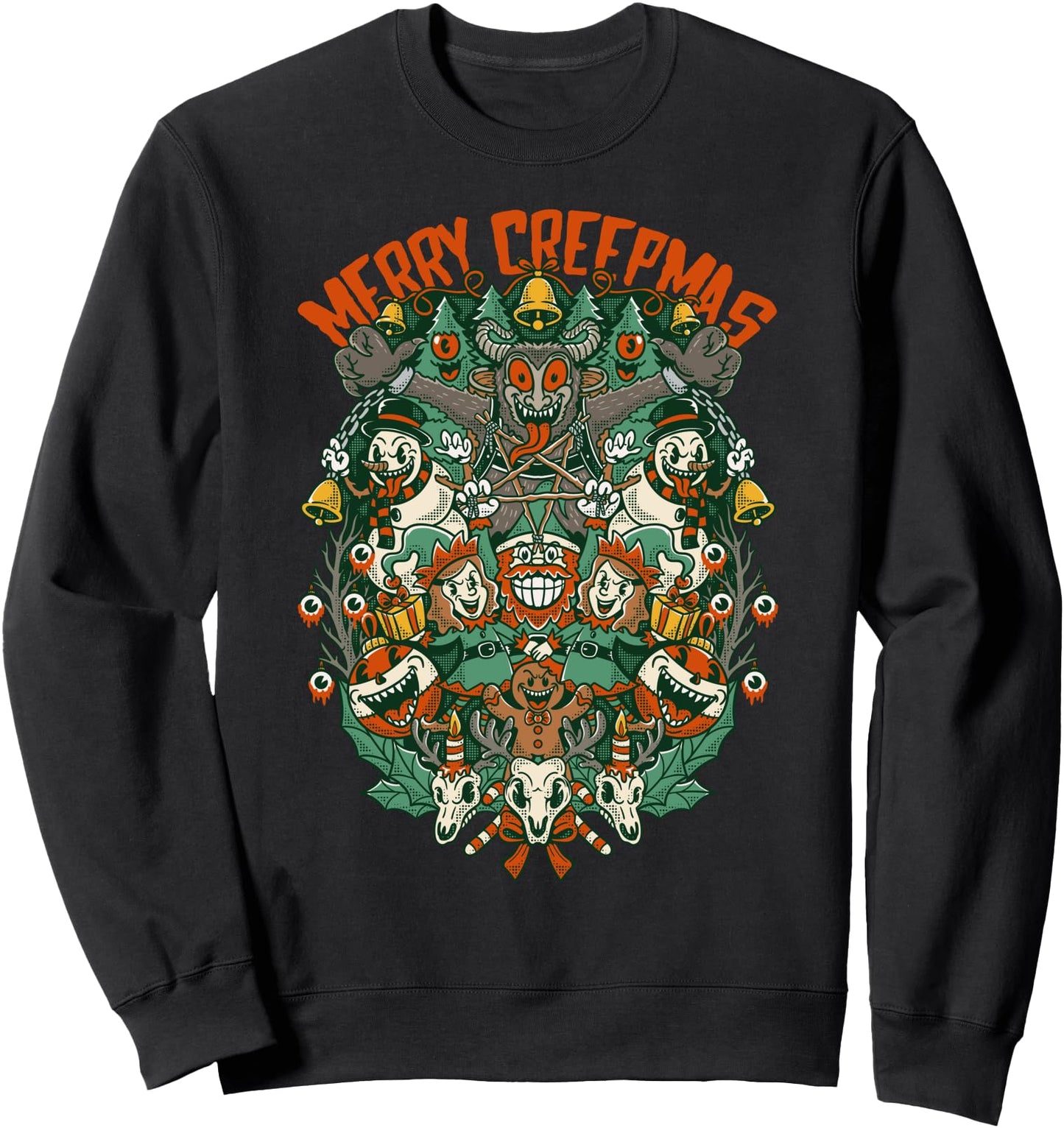 Merry Creepmas - Hail Santa - Christmas Ugly Sweater Krampus Sweatshirt