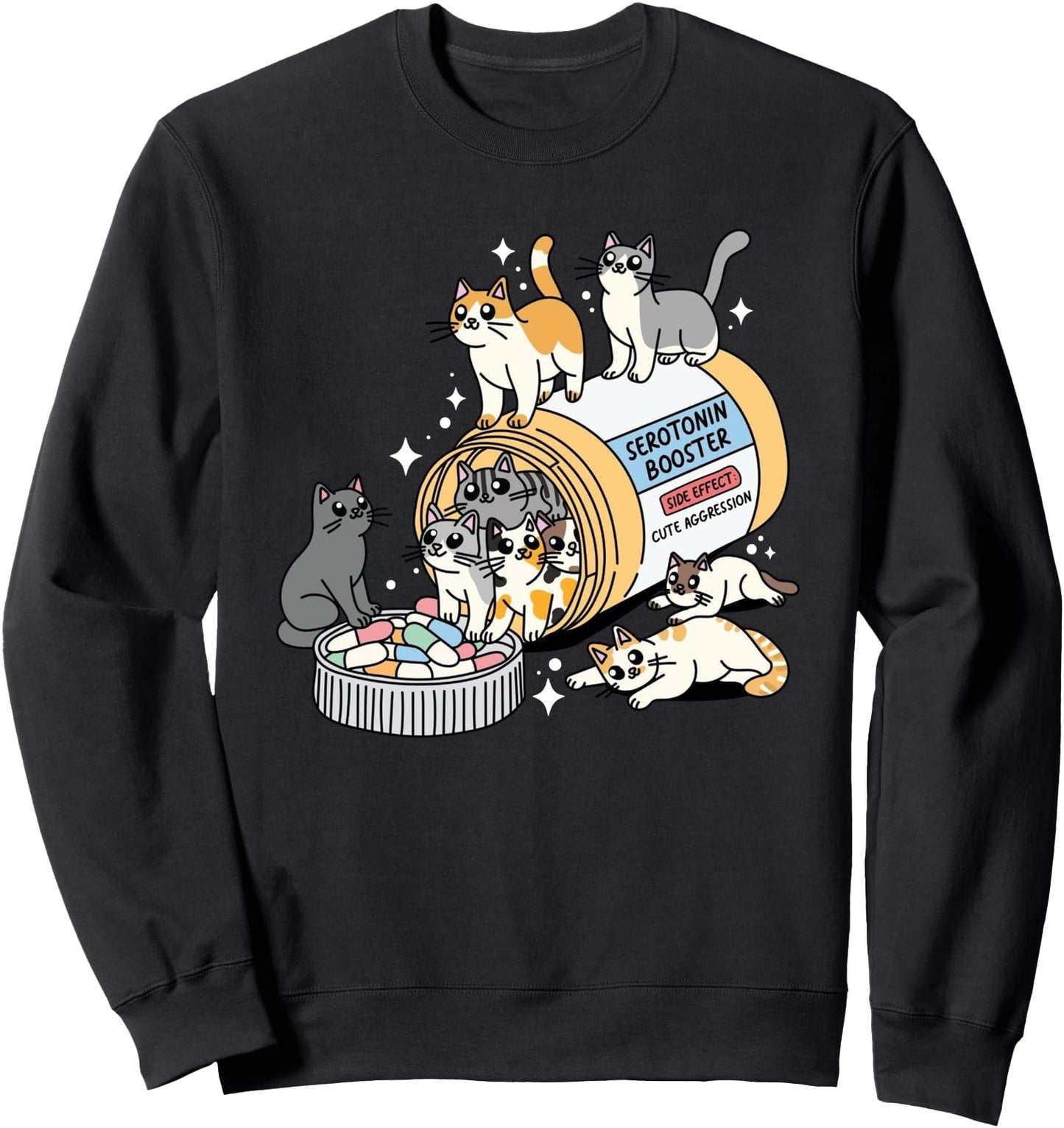 Antidepressant Cat, Serotonin Booster Cats Sweatshirt
