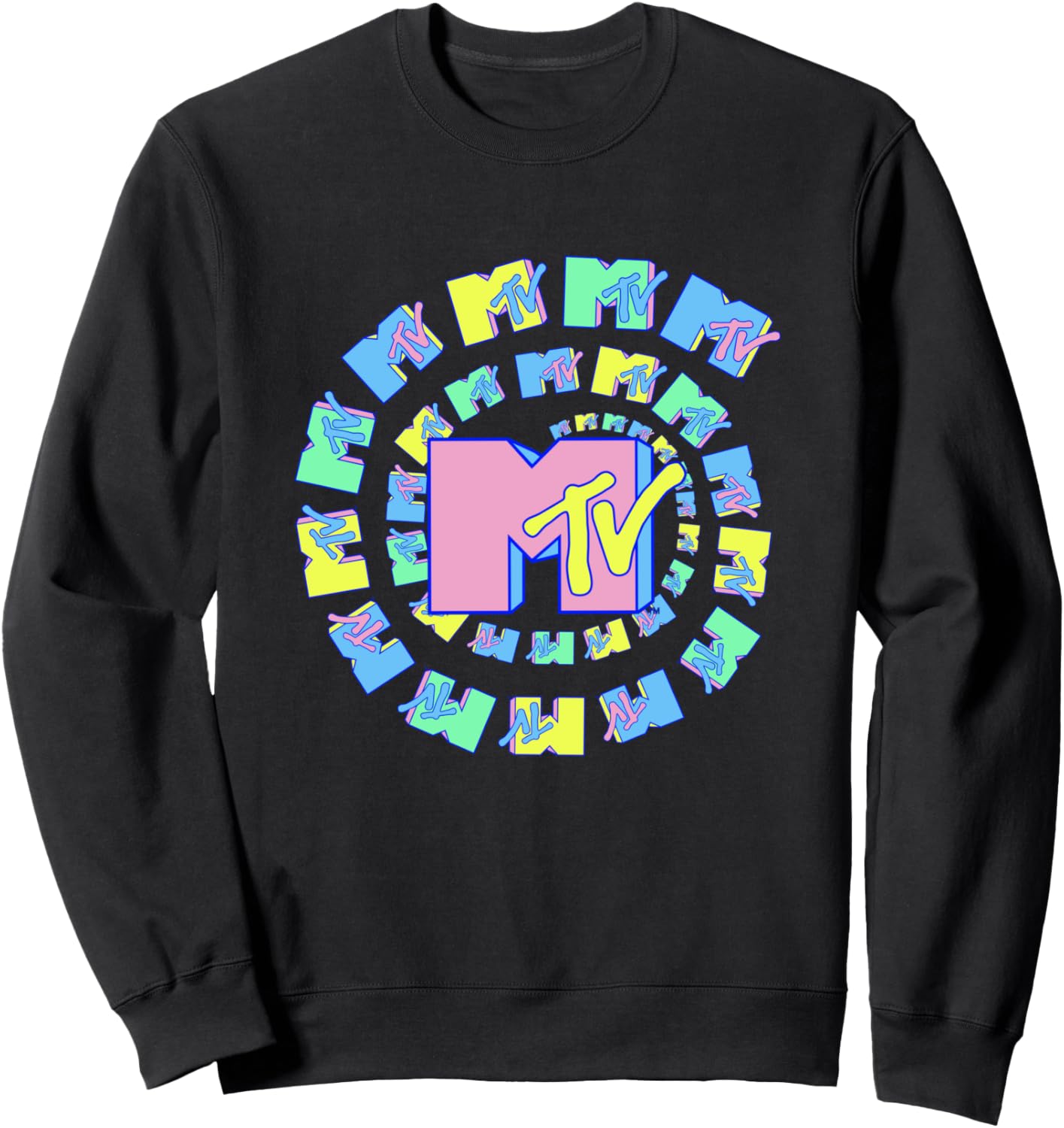 MTV Pastel Spiral Pop Art Retro 80s Vibe Sweatshirt