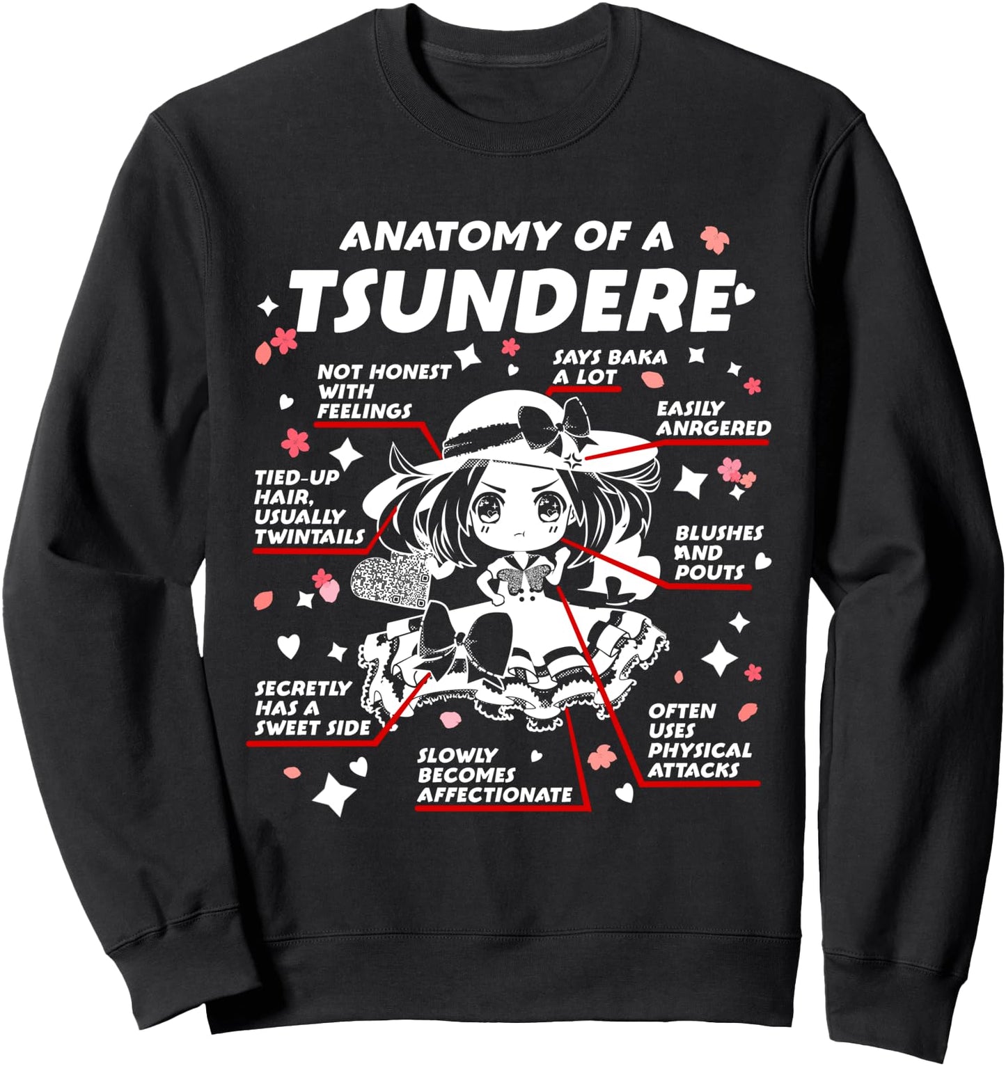 Anatomy of a Tsundere - Kawaii Japanese Anime Sweatshirt