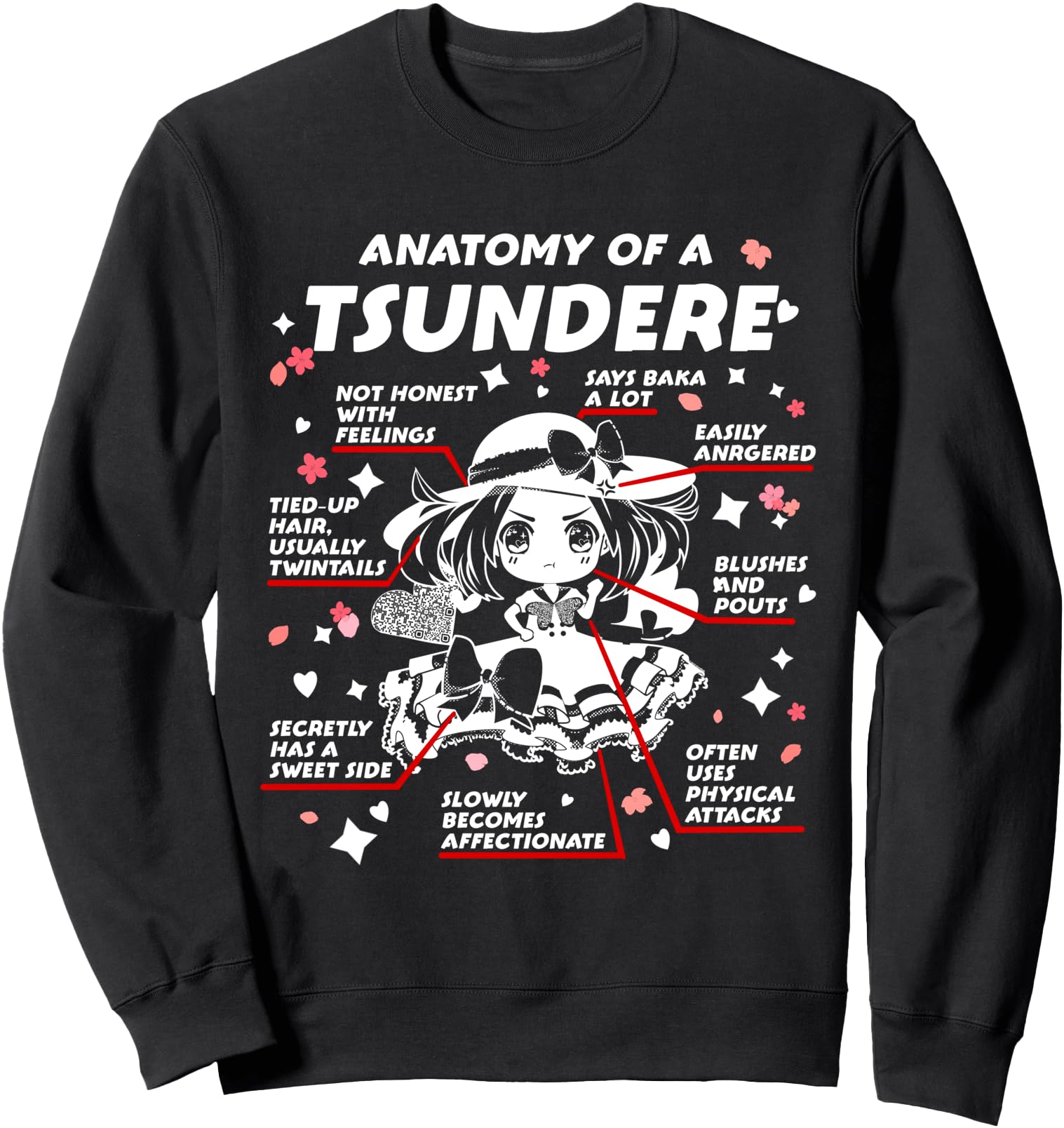 Anatomy of a Tsundere - Kawaii Japanese Anime Sweatshirt