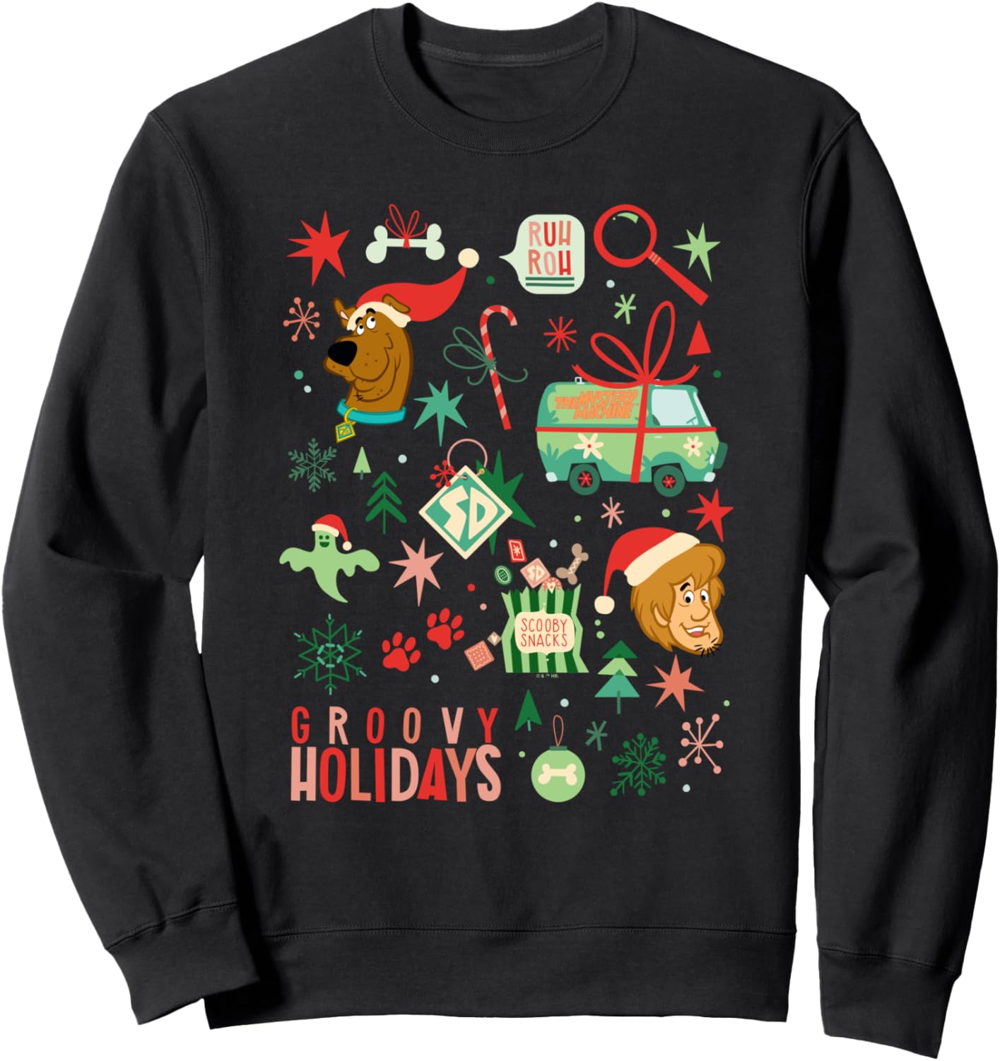 Scooby-Doo Christmas Groovy Holidays With Scooby And Shaggy Sweatshirt