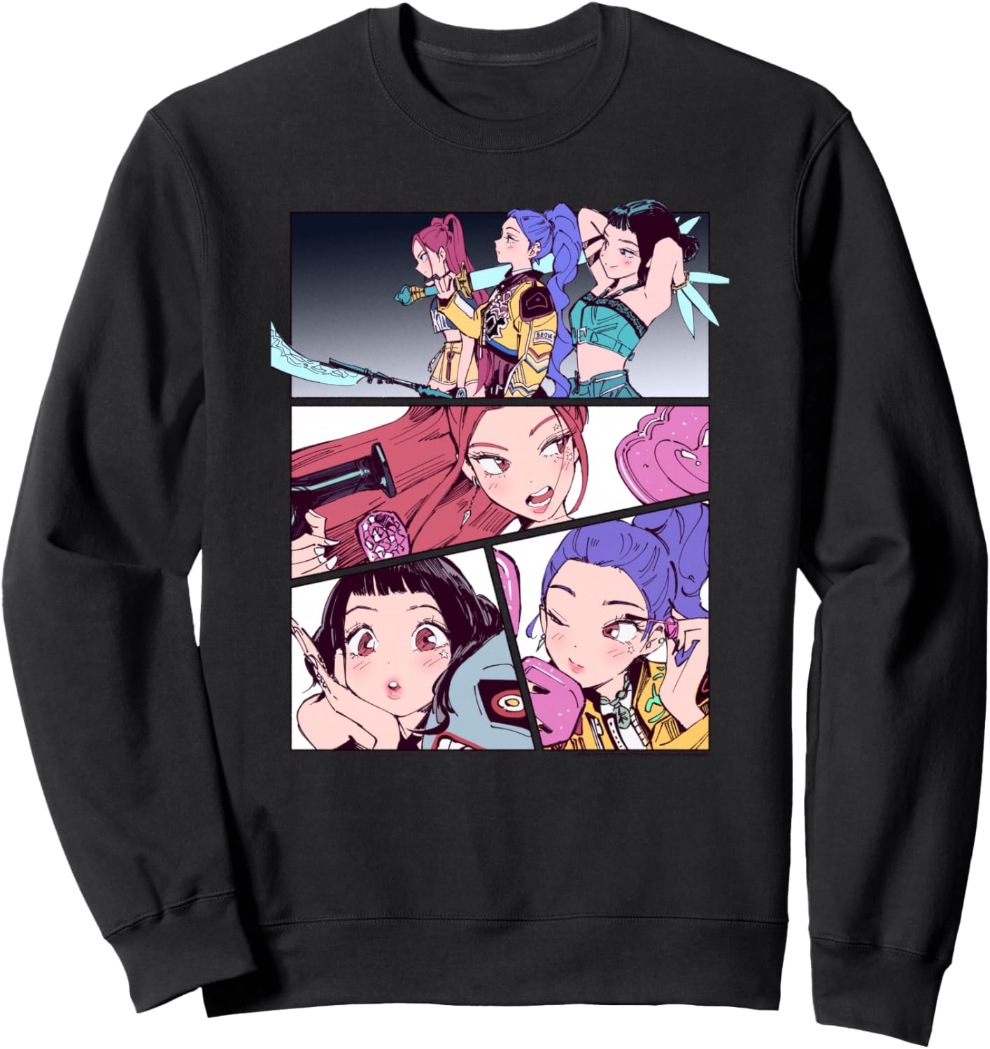 KPop Demon Hunters Huntrix Manhwa Panels Poster Sweatshirt