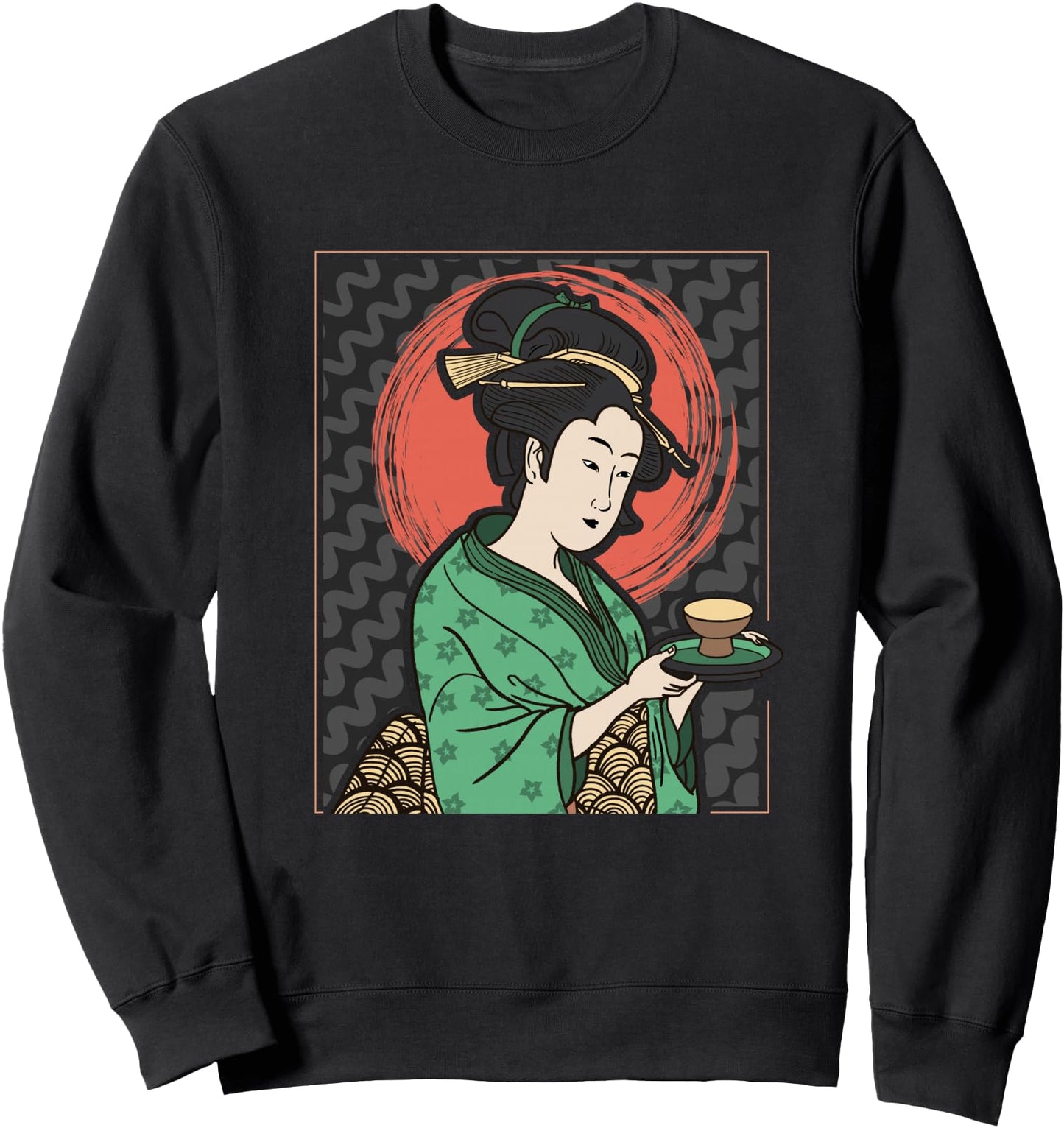 Traditional Japanese geisha and samurai art Design Sweatshirt