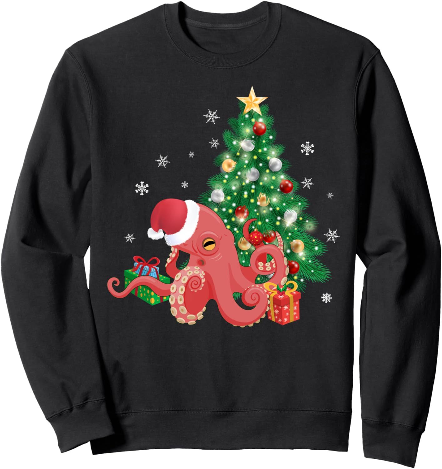 Christmas Octopus Shirt Funny Octopus Lover Ugly Sweater Sweatshirt